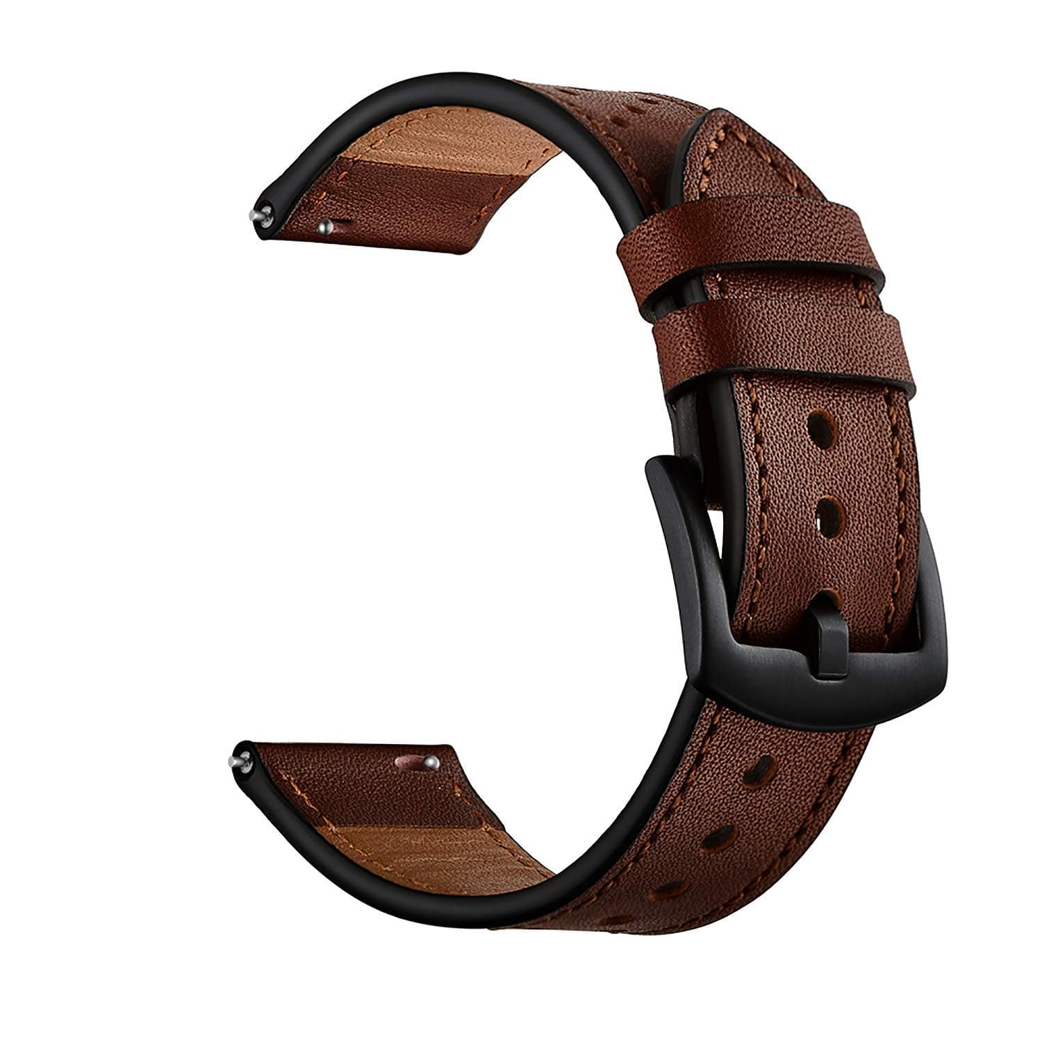 OXWALLEN Competible with Samsung Active/Active 2, Galaxy Watch 42mm, Gear Sport, Vivoactive 3 Quick Release Watch Band, fit 20mm Mens Watches - Coffee/Black