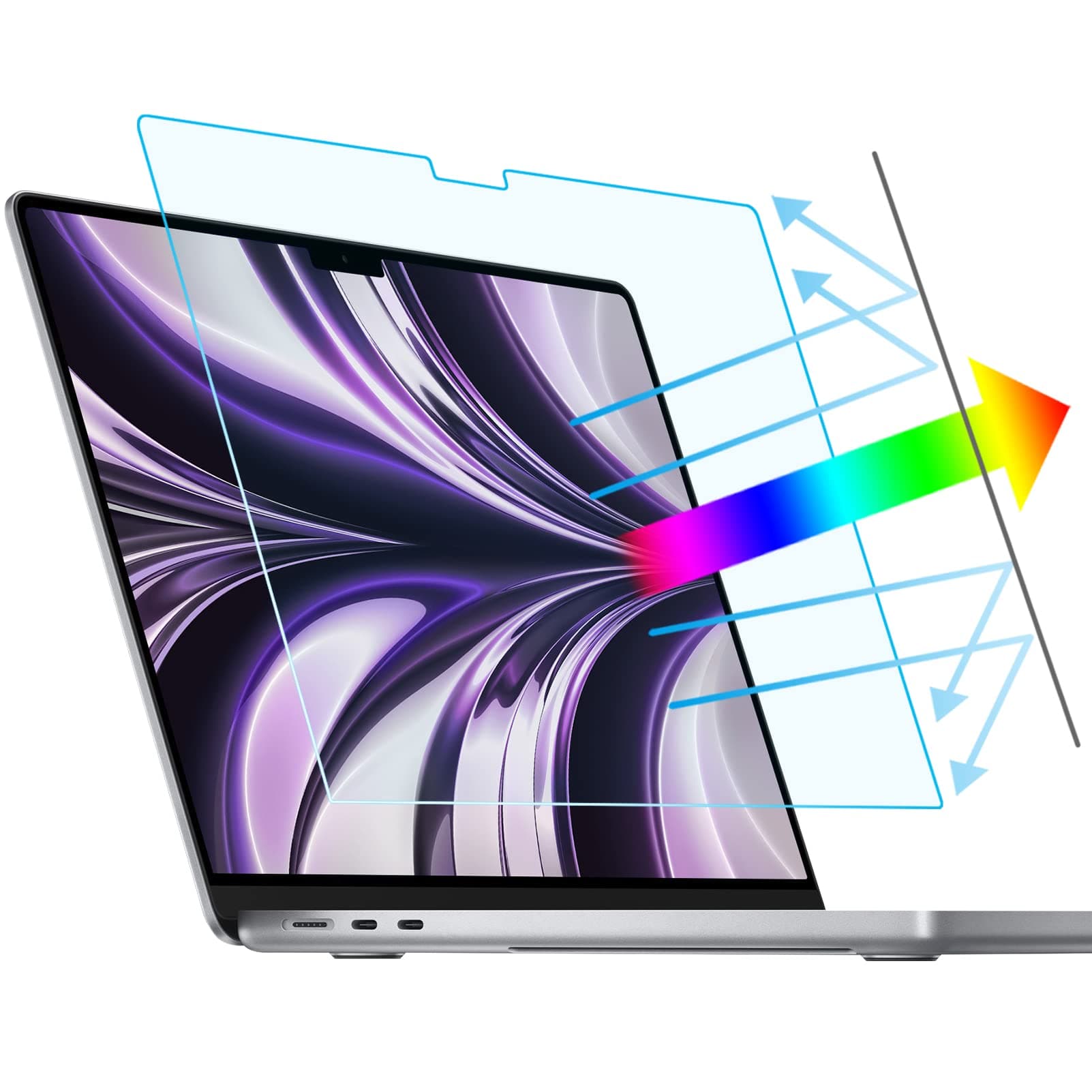 2 Pack Compatible with MacBook Air Apple M2 Chip Blue Light Screen Protector, Anti Glare Film/Anti Scratch Laptop Screen Protector Guard for MacBook Air 13 Inch 2022