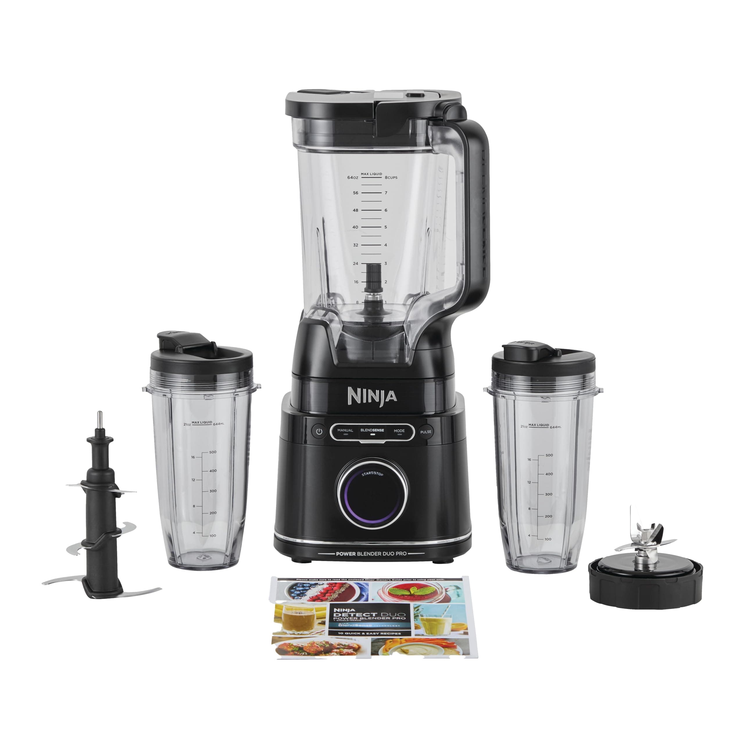 2-in-1 Detect Power Blender Pro & Single Serve, 1200W Blender With Jug, & 2x Single Serve Cups, Blend Smoothies, Chop Vegetables & Mix Frozen Drinks, Black, TB301ME, 2 Years Warranty
