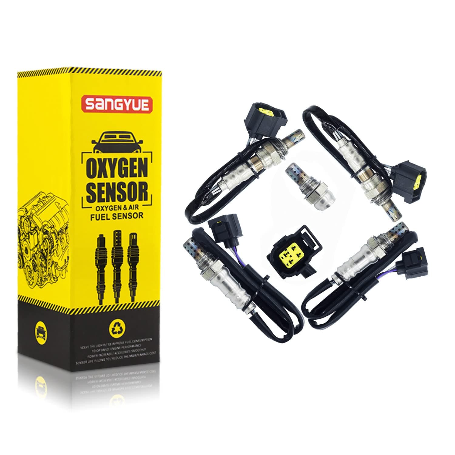 Oxygen Sensor for 2007 2008 2009 Jeep Wrangler 3.8L Upstream + Downstream 4PCS