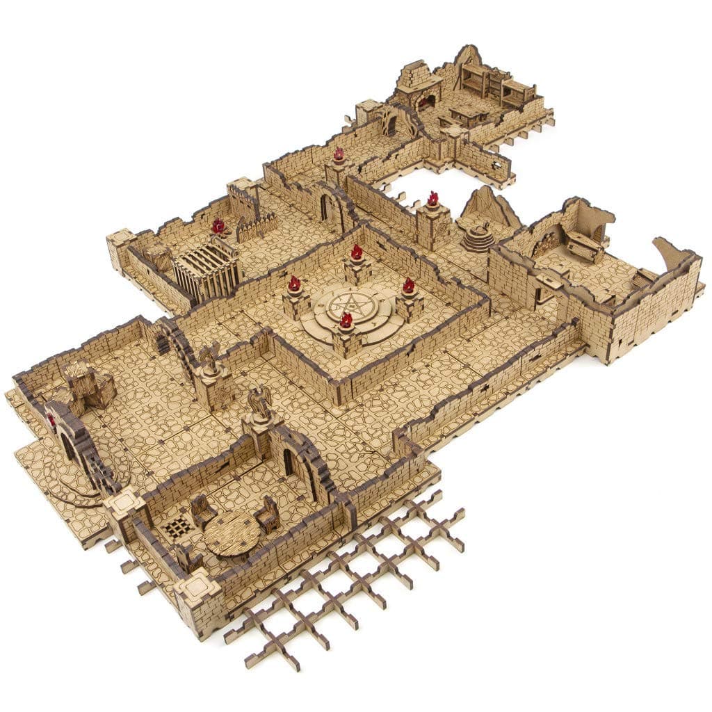 TowerRex Dungeon D&D Terrain, Tabletop Battle Map, DND Accessories, Set for Dungeons & Dragons, Pathfinder, Warhammer, Wargaming Terrain, TTRPG Scenery Kit for 28mm 32mm Miniatures