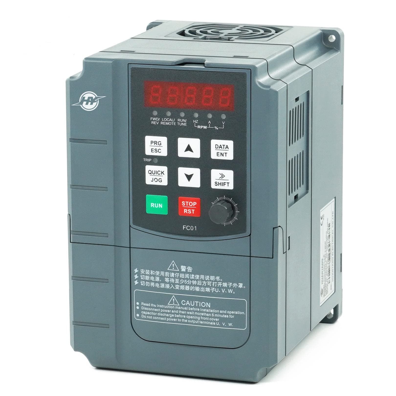 Huanyang VFD,Single to 3 Phase,Variable Frequency Drive,1.5kW 2HP 110V AC Input for Motor Speed Control,FC Series