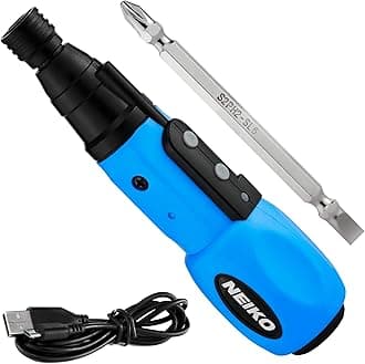 10577A Cordless Power Screwdriver | 1/4” Hex Auto-Lock Safety Chuck | Includes Phillips and Flathead Bit | USB Rechargeable Lithium-Ion Technology | Auto and Manual Mode