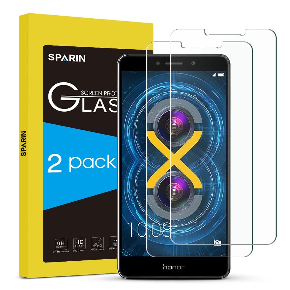 [2 Pack] Honor 6X Screen Protector, SPARIN Tempered Glass Screen Protector for Huawei Honor 6X 5.5 inch with Ultra Clear, Scratch Proof, Easy to Install,Only Cover Visual Screen