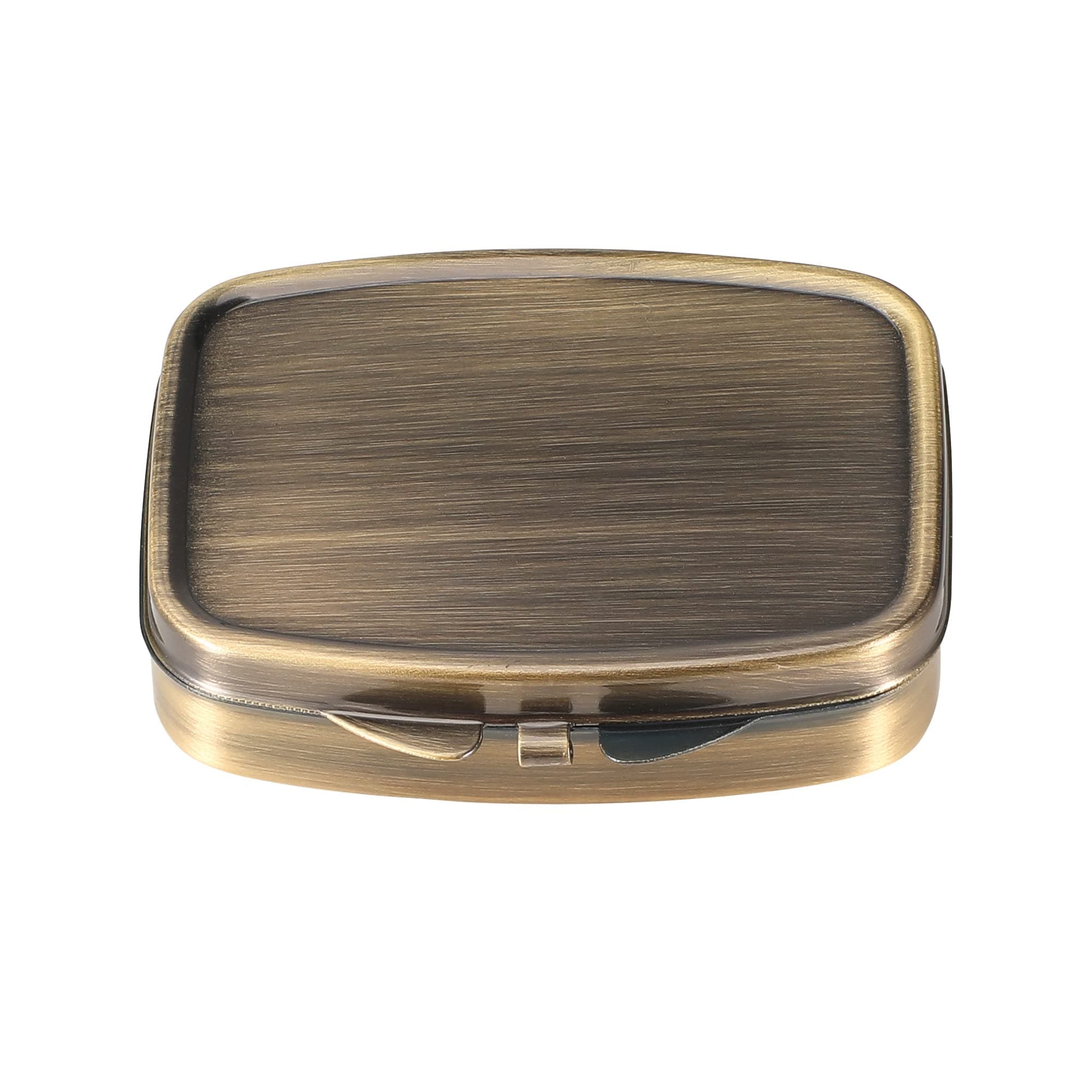 Pill Case Pill Box with Mirror Retro Pocket 2 Compartment Medicine Case Vitamin Pill Organizer for Pocket Purse and Travel Gifts (Retro)