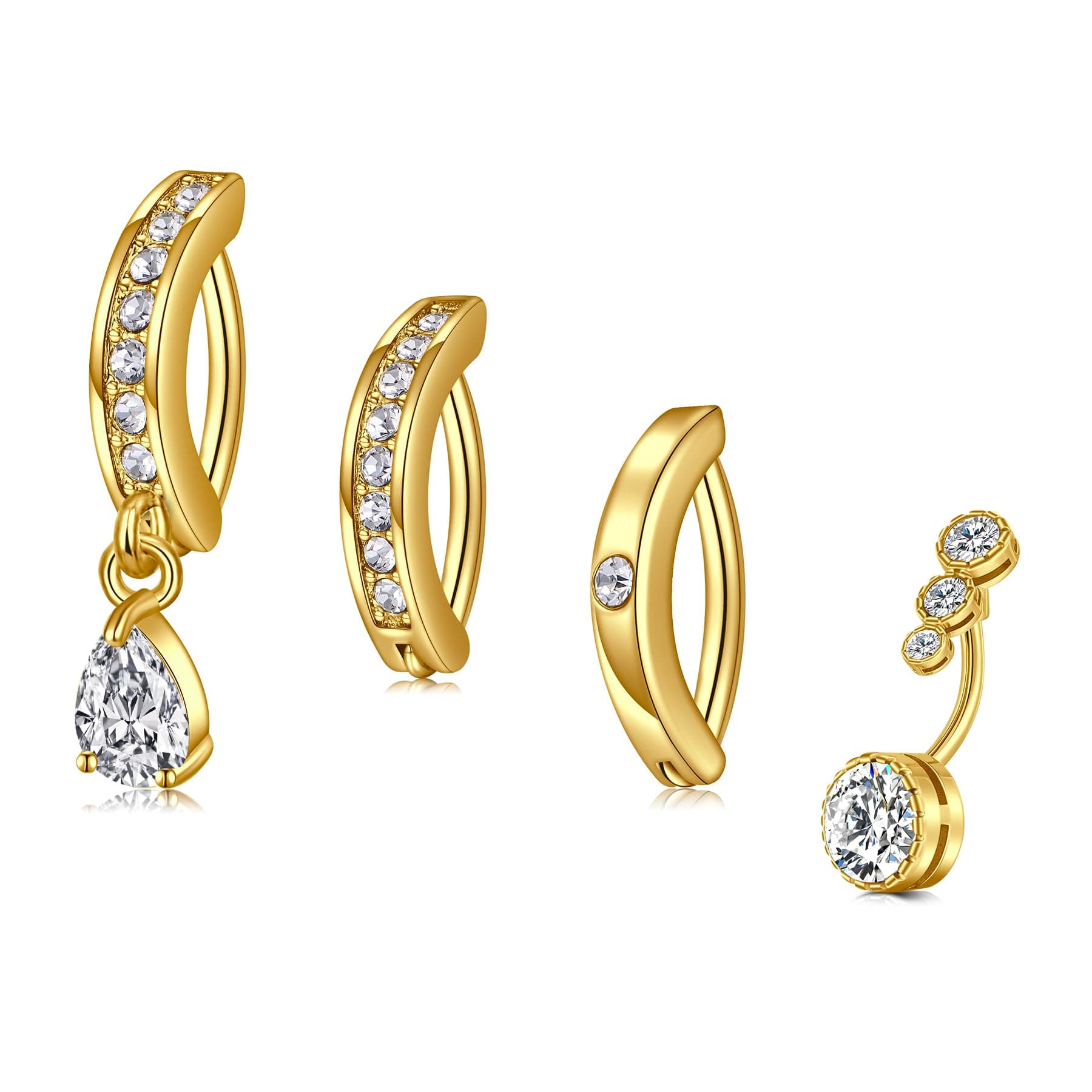 Briana Williams Belly Button Ring Belly Rings Belly Button Piercing Gold Belly Button Ring for Women Clicker Belly Ring Belly Piercing Stainless Steel 14g 10mm Blley Navel Rings Piercing Jewelry