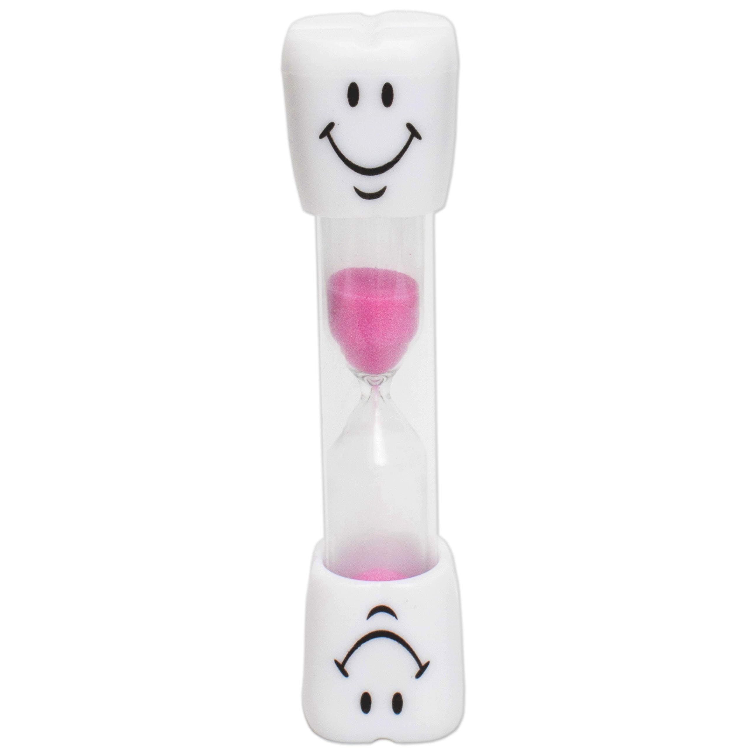 Kids Toothbrush Timer ~ 3 Minute Smile Sand Timer for Brushing Children's Teeth (Pink)