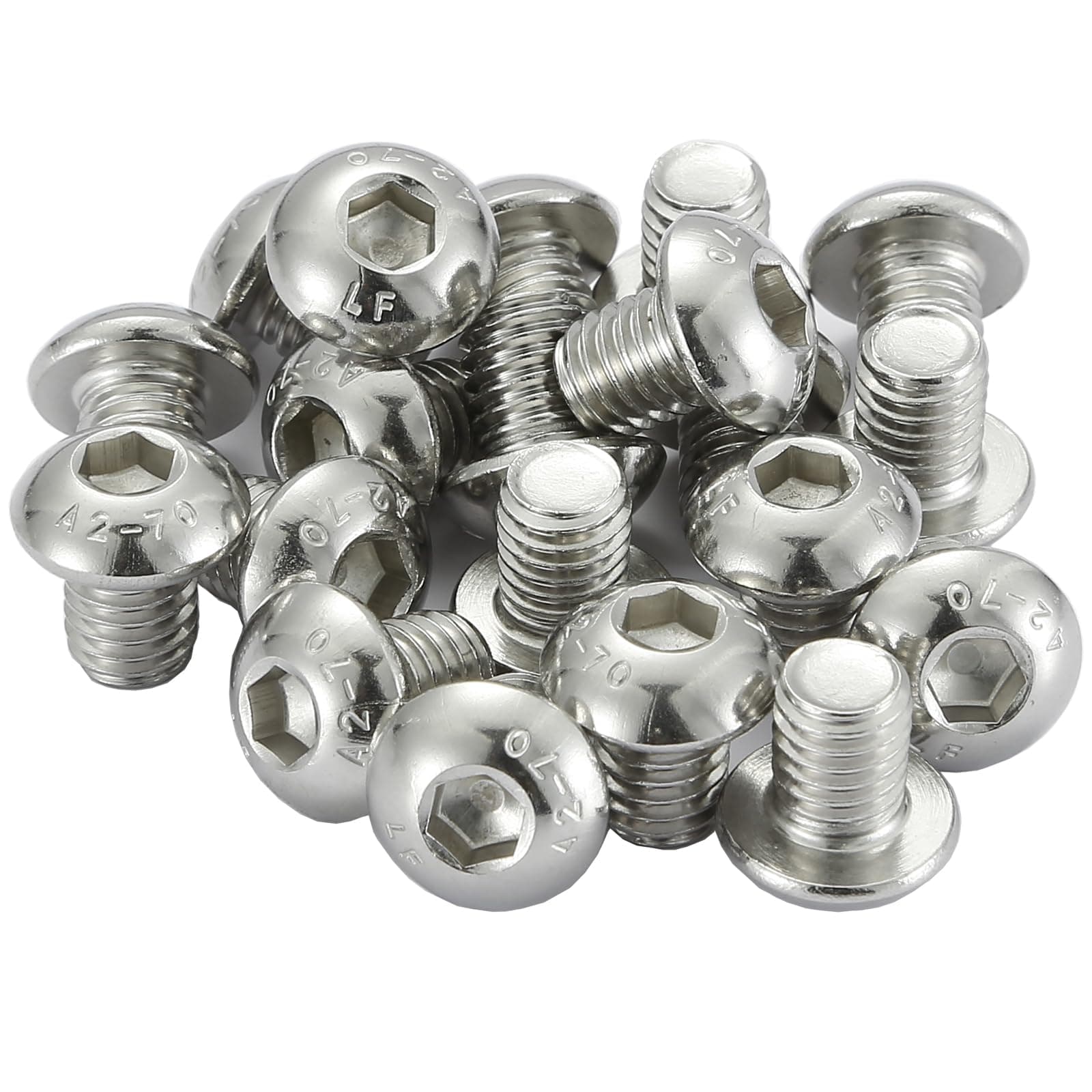 M3 Bolts, M3 x 6mm Hex Socket Button Head Machine Bolts/Screws -3mm Fully Threaded A2 304 Stainless Steel Hex Socket Screws (Pack Of 20)