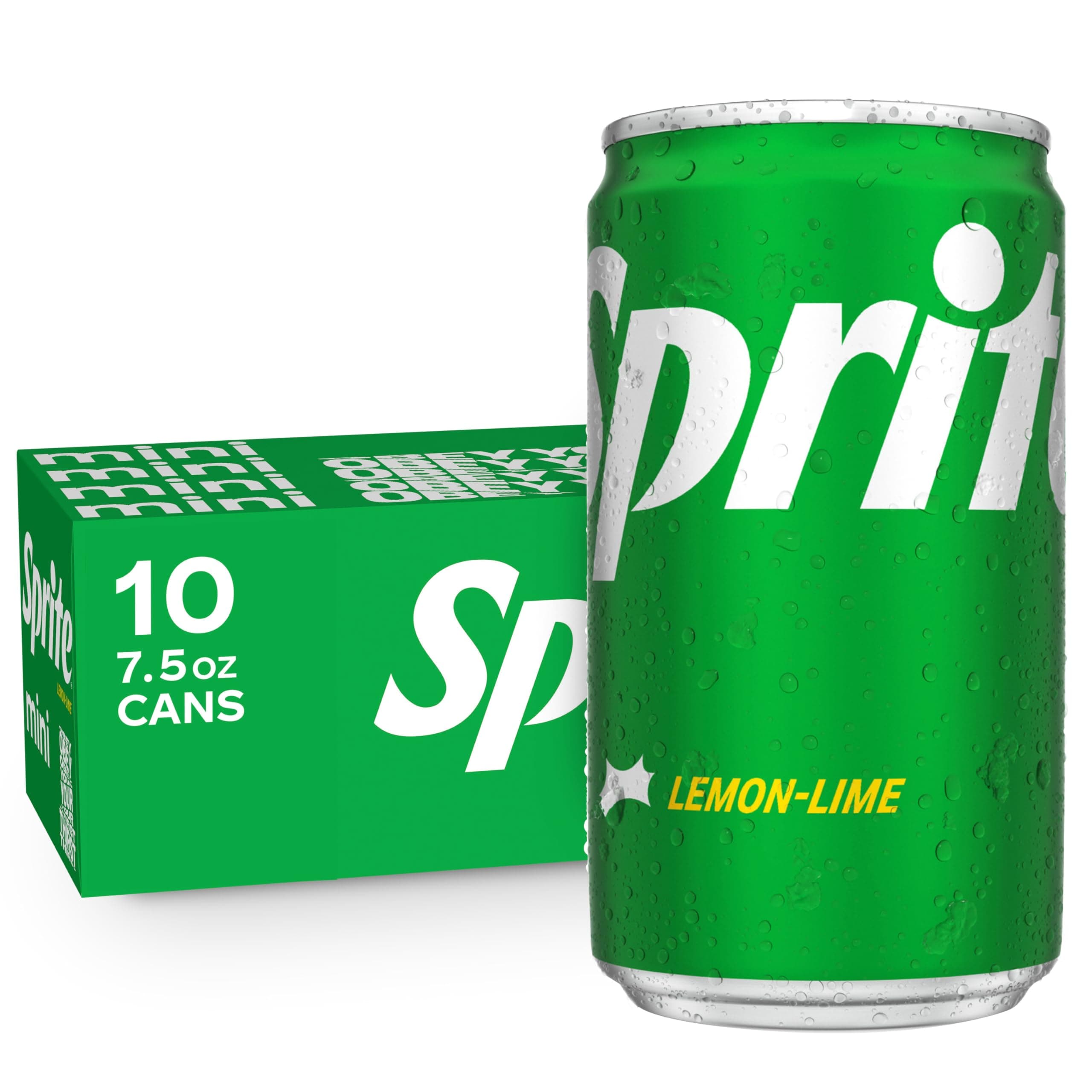 Sprite Lemon Lime Soda Soft Drinks, 7.5 fl oz, 10 Pack,Cans