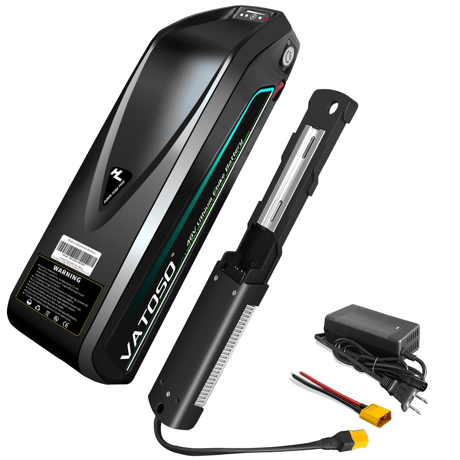 48V20AH Lithium Ebike Battery, w/ 30A BMS, for Electric Bicycles & E-Motorcycles(100W-1500W), Includes 2A Charger XT60 Connecting Wire (48V20AH)