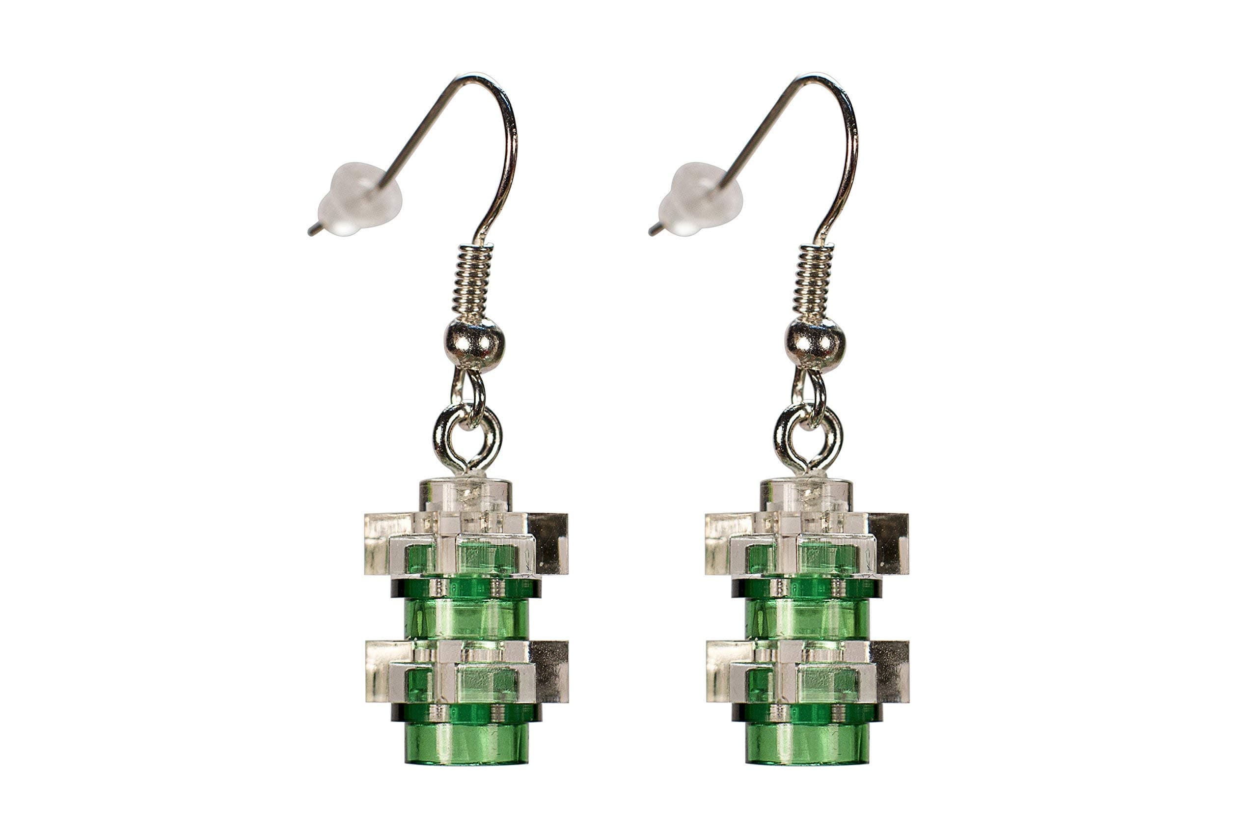 Kurly Kates Dangle Earrings Green - Two Tier