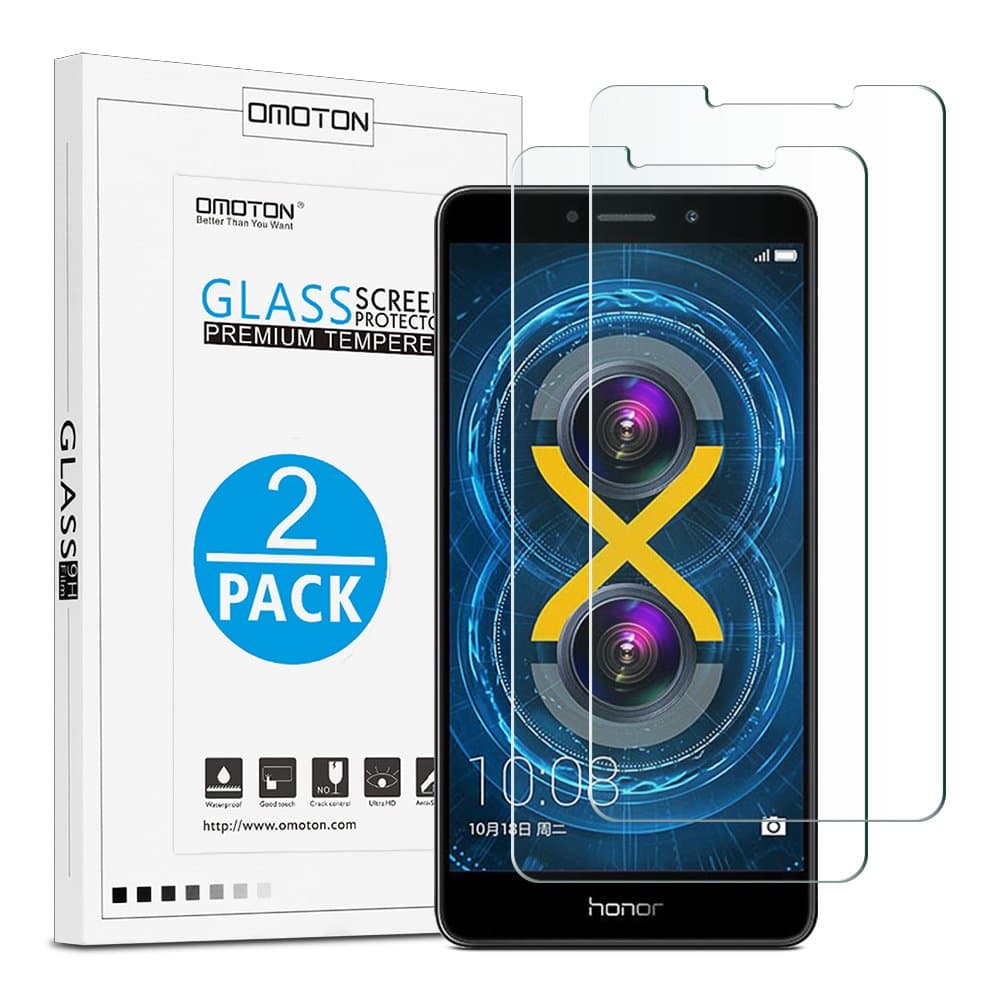 OMOTON Tempered Glass Screen Protector Compatible Huawei Honor 6X 5.5 Inch, 2 Pack
