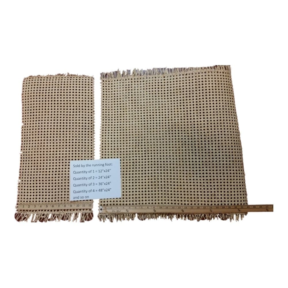 24" Wide Cane Webbing Standard Size Fine Open 1/2" Mesh, You Will Receive ONE Piece of Cane!! Qty of 1=24"x12", Qty of 2=24"x24", etc.