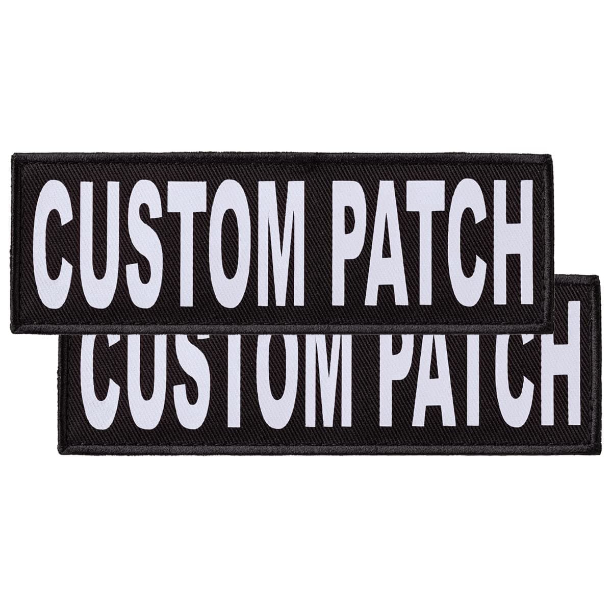 Dogline Custom Bright White Text Patch for Vest Harness Or Collar Customizable Text Personalized Patches with Hook Backing Name Service Dog in Training Emotional Support (2 Patches) - 1" x 2.75"
