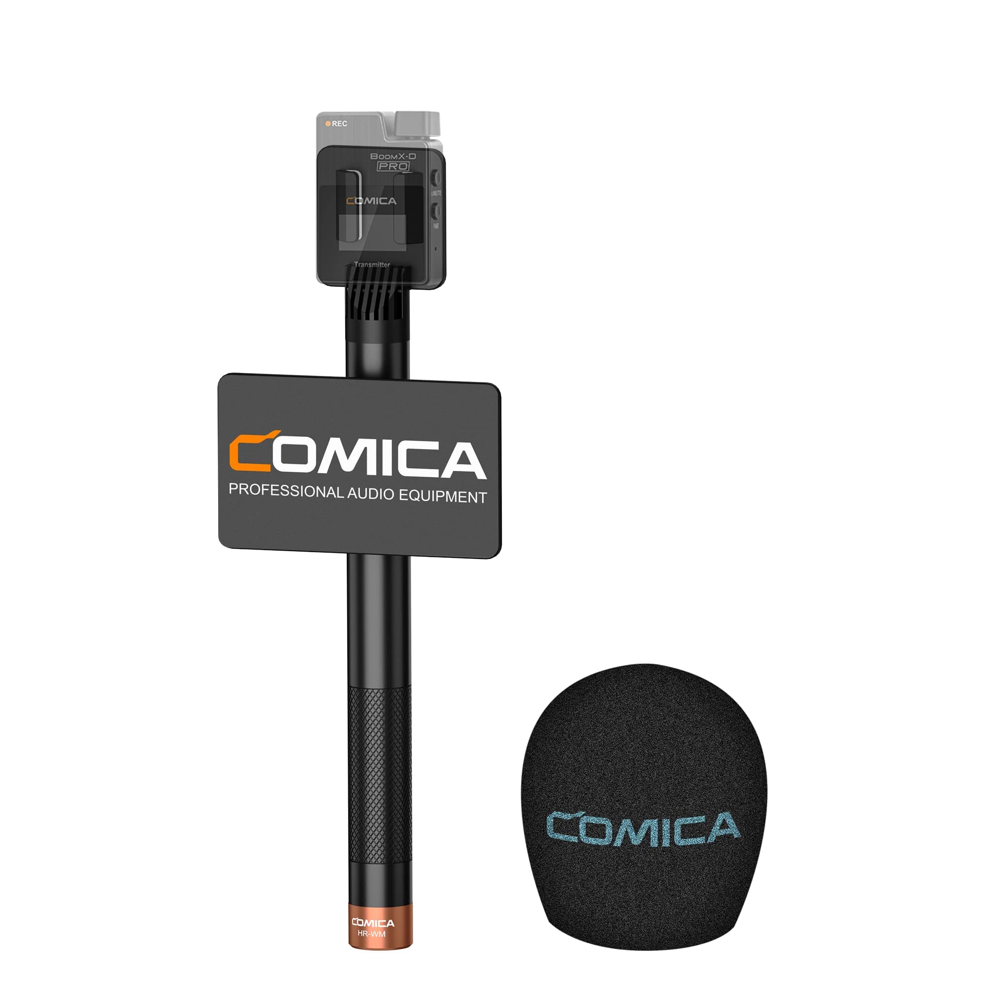 COMICA HR-WM Interview Microphone Handhled, Wireless Go Handle Adapter for BoomX-D/BoomX-U Wireless Microphone, Perfect for News Reports, Live Broadcasts, Video Recordings, etc.