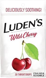 Luden's Wild Cherry Throat Drops, Sore Throat Relief, 30 Count