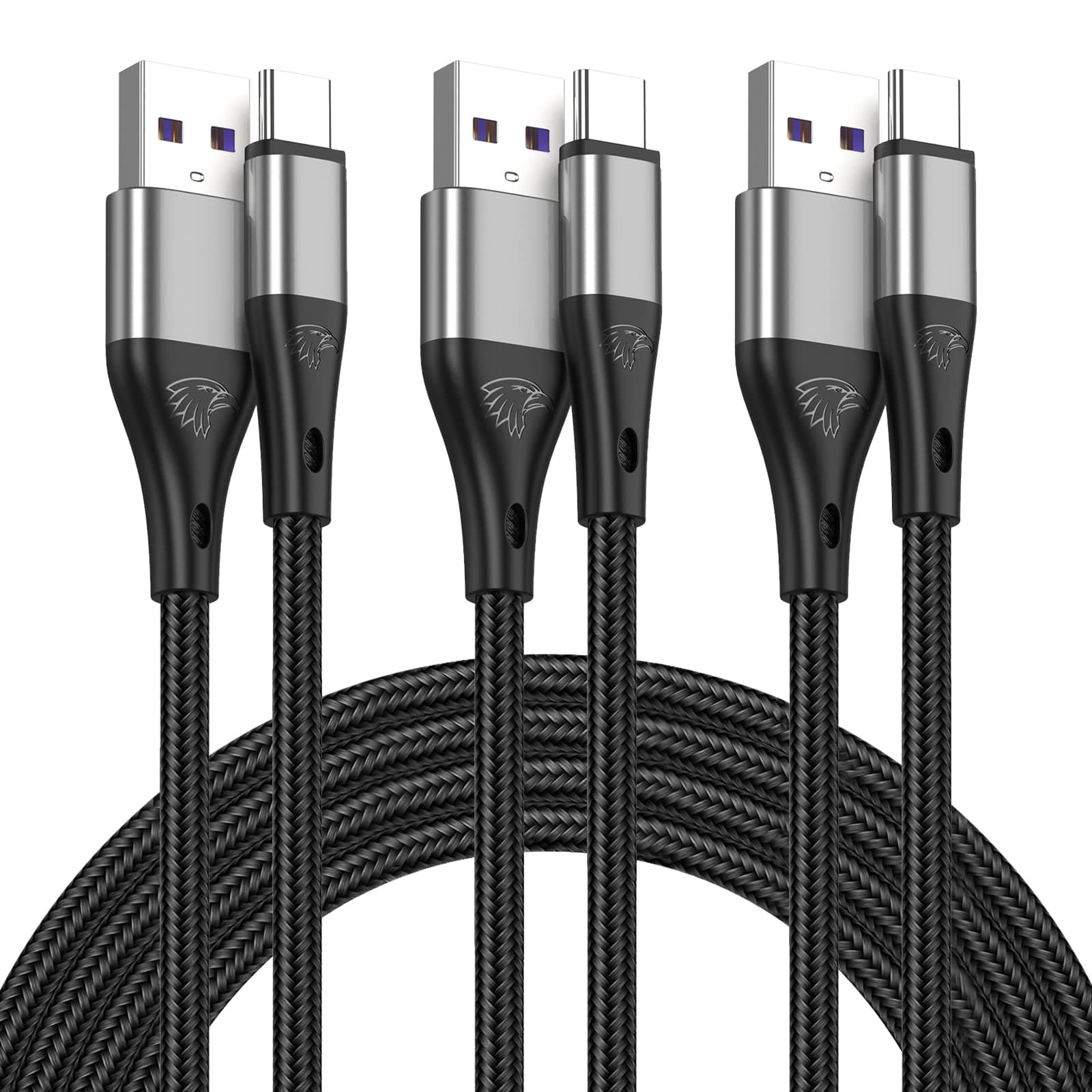 USB to USB C Cable,3Pack 6ft Premium Nylon Braided Fast Charging,3A Rapid Charger Cord,Type C to A Cable Compatible with Samsung Galaxy S22 S21 S20 S10 S9 S8 Plus,Note 20 10 9 8,LG V50 V40