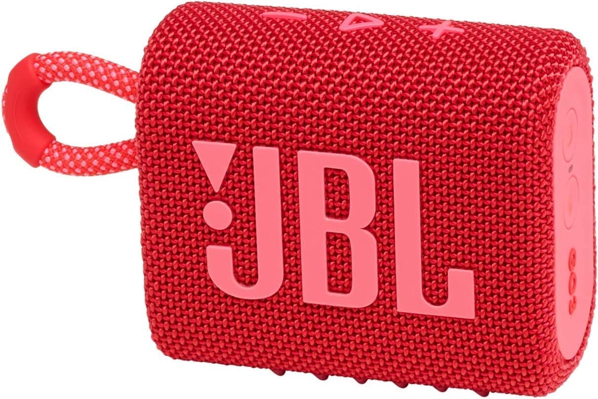 JBL Go 3: Portable Speaker with Bluetooth, Built-in Battery, Waterproof and Dustproof Feature - Red (JBLGO3REDAM)