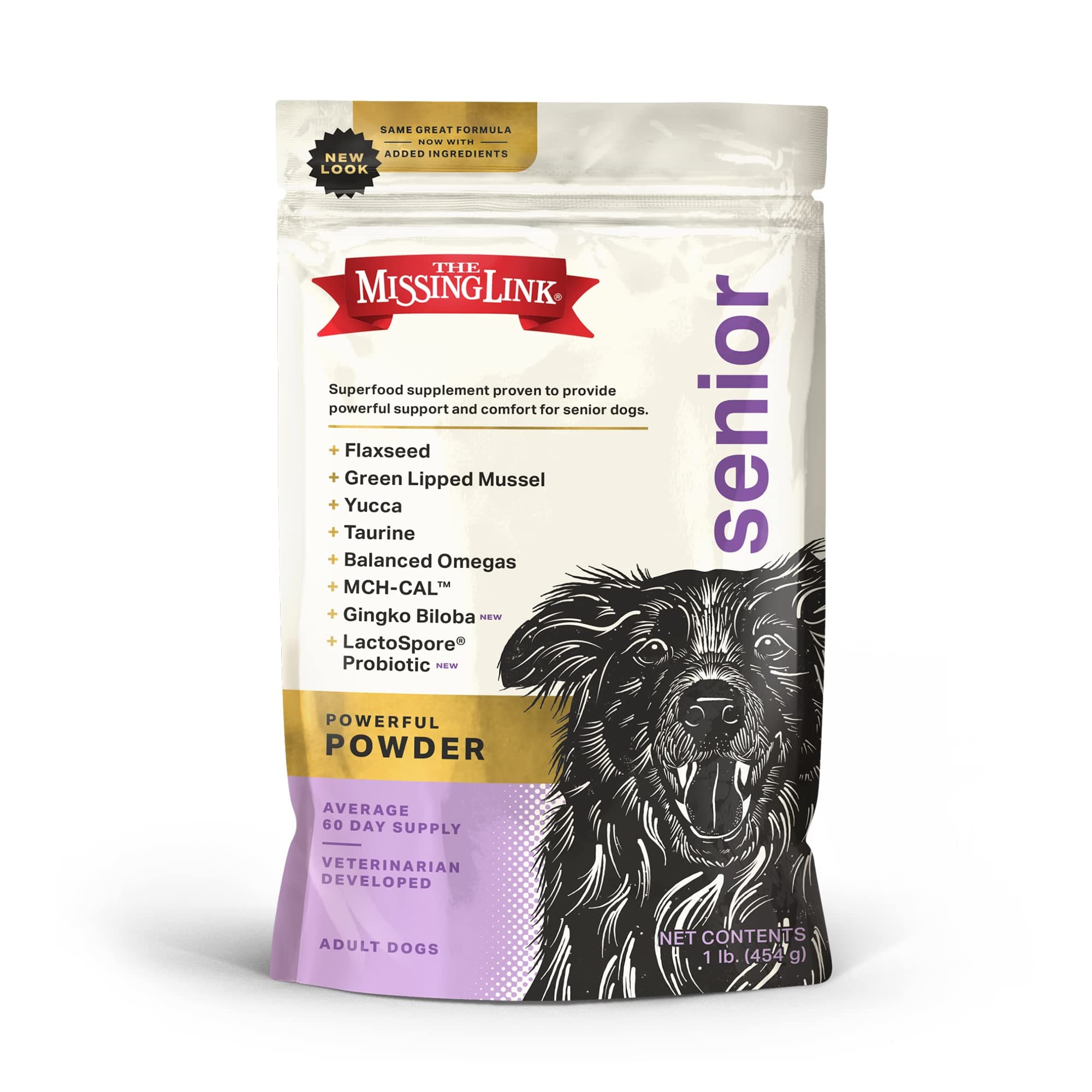 The Missing Link Senior Dog Supplement 1lb Bag - Powerful Powder Supports Bones, Joints, Skin, Coat, Heart, Eyes, Memory & Cognition