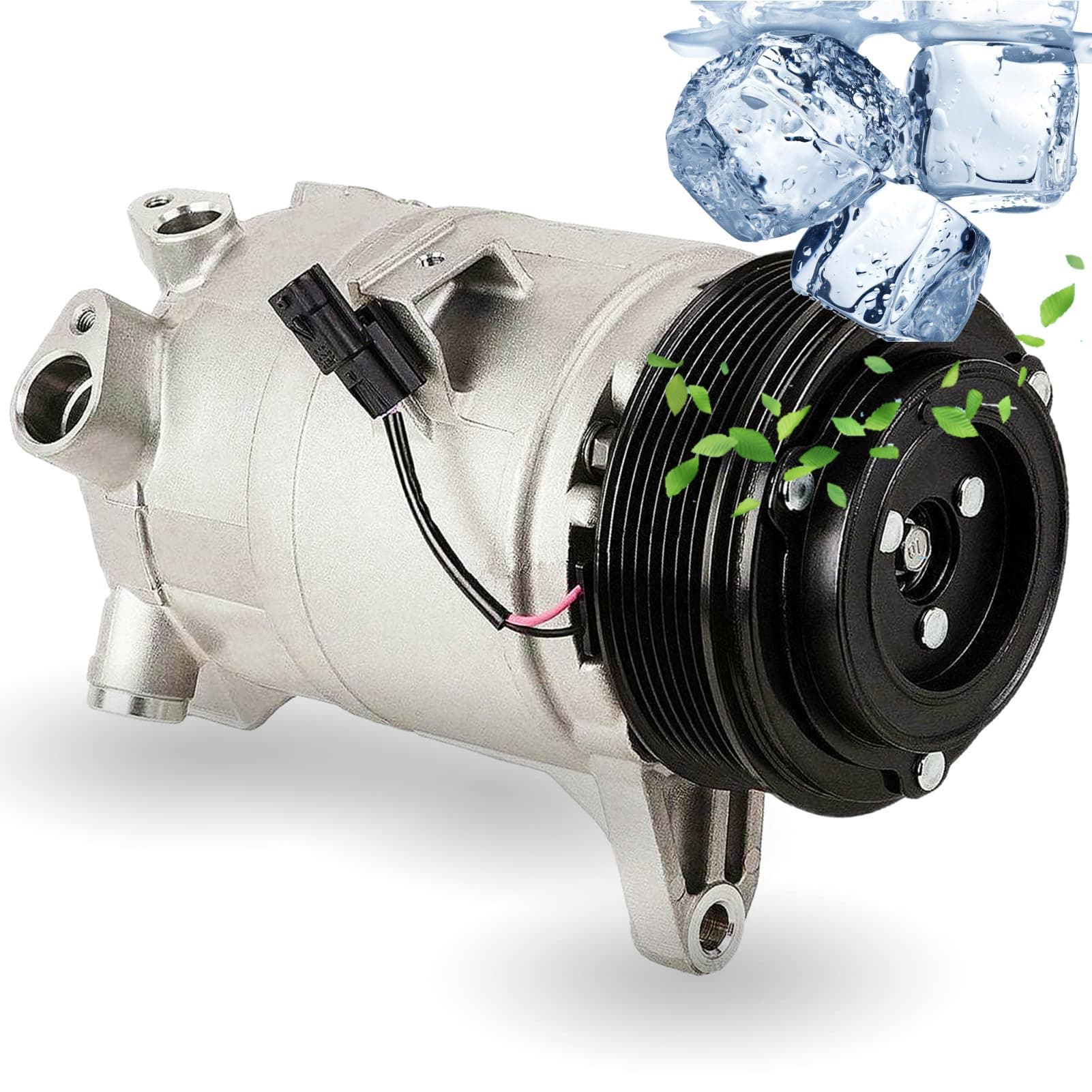 A/C Compressor for Car Compatible With 2008-2015 Nissan Maxima Murano 2-Door 4-Door 3.5L 3498CC V6 Air Conditioner Compressor, Silver