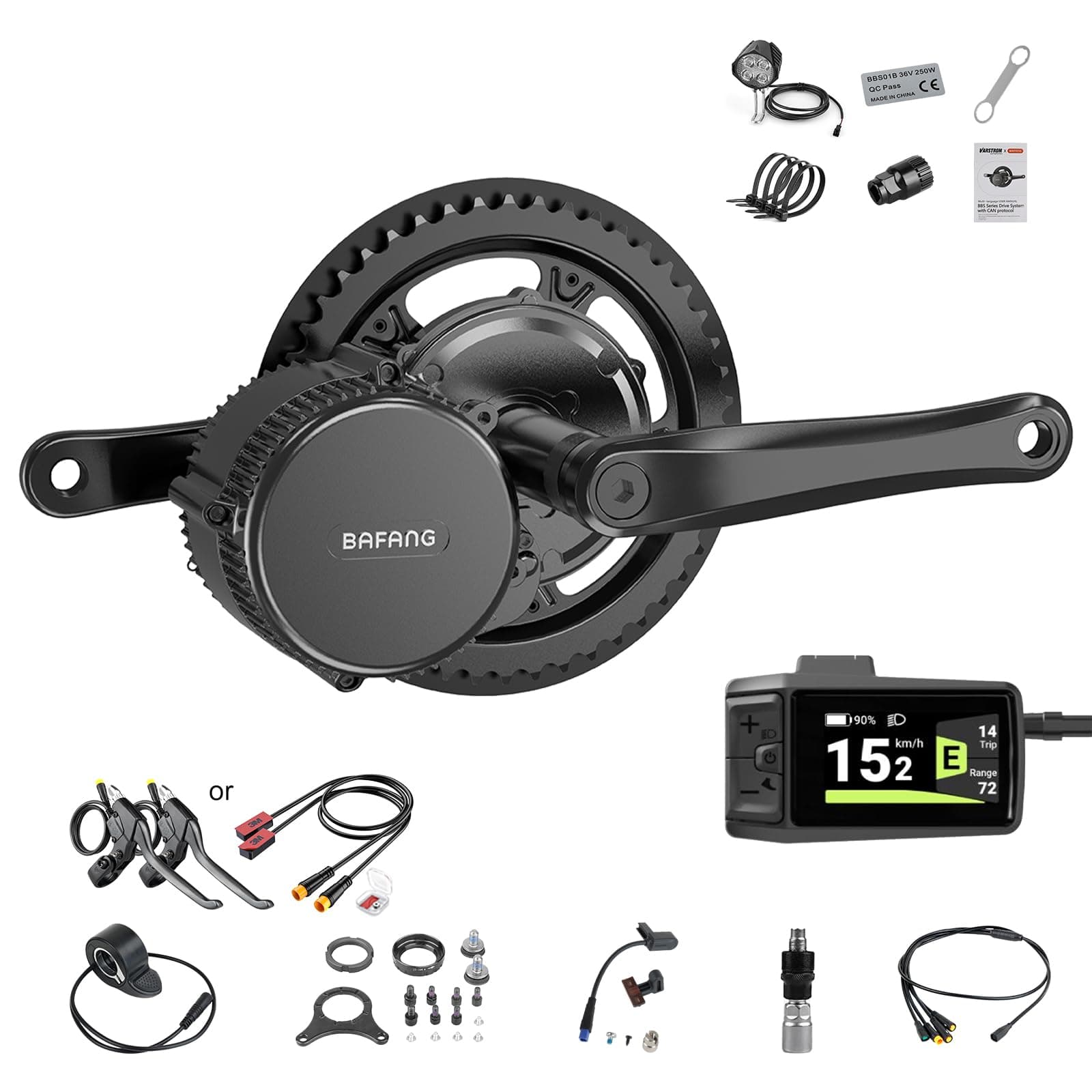 BAFANG 750W Mid Drive Kit,Mid Drive Ebike Conversion Kit Brushless Upgraded Motor with LCD Digital Display Chainring for Commuter Bike,Recumbent Trike,Mountain Bike,Cargo Bike