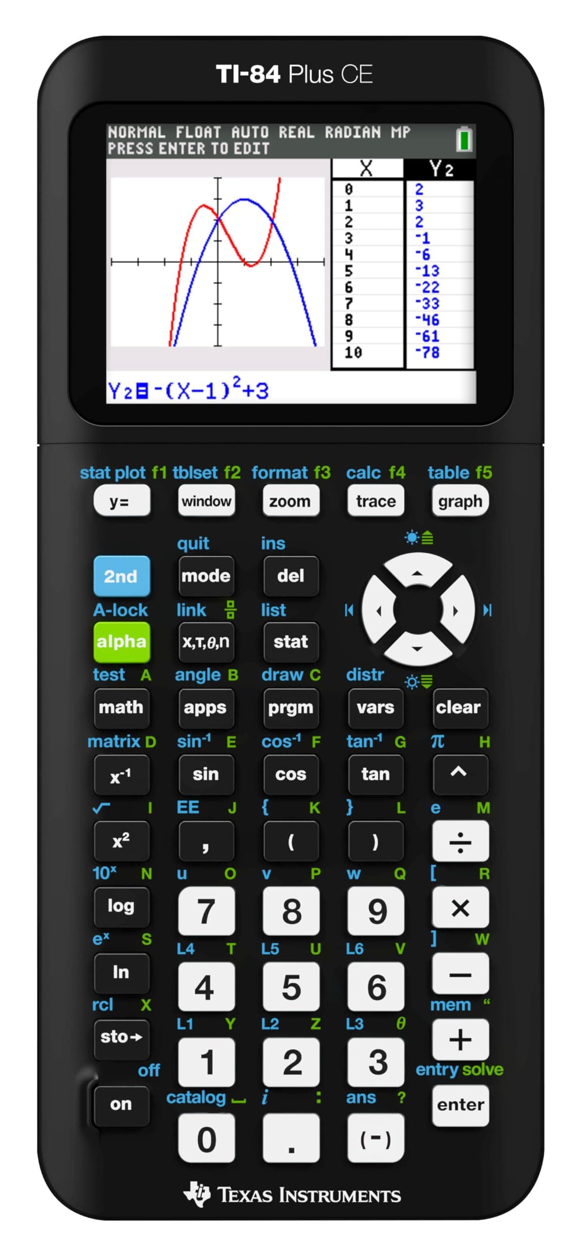 TI-84 Plus CE Graphing Calculator, Black 7.5 Inch