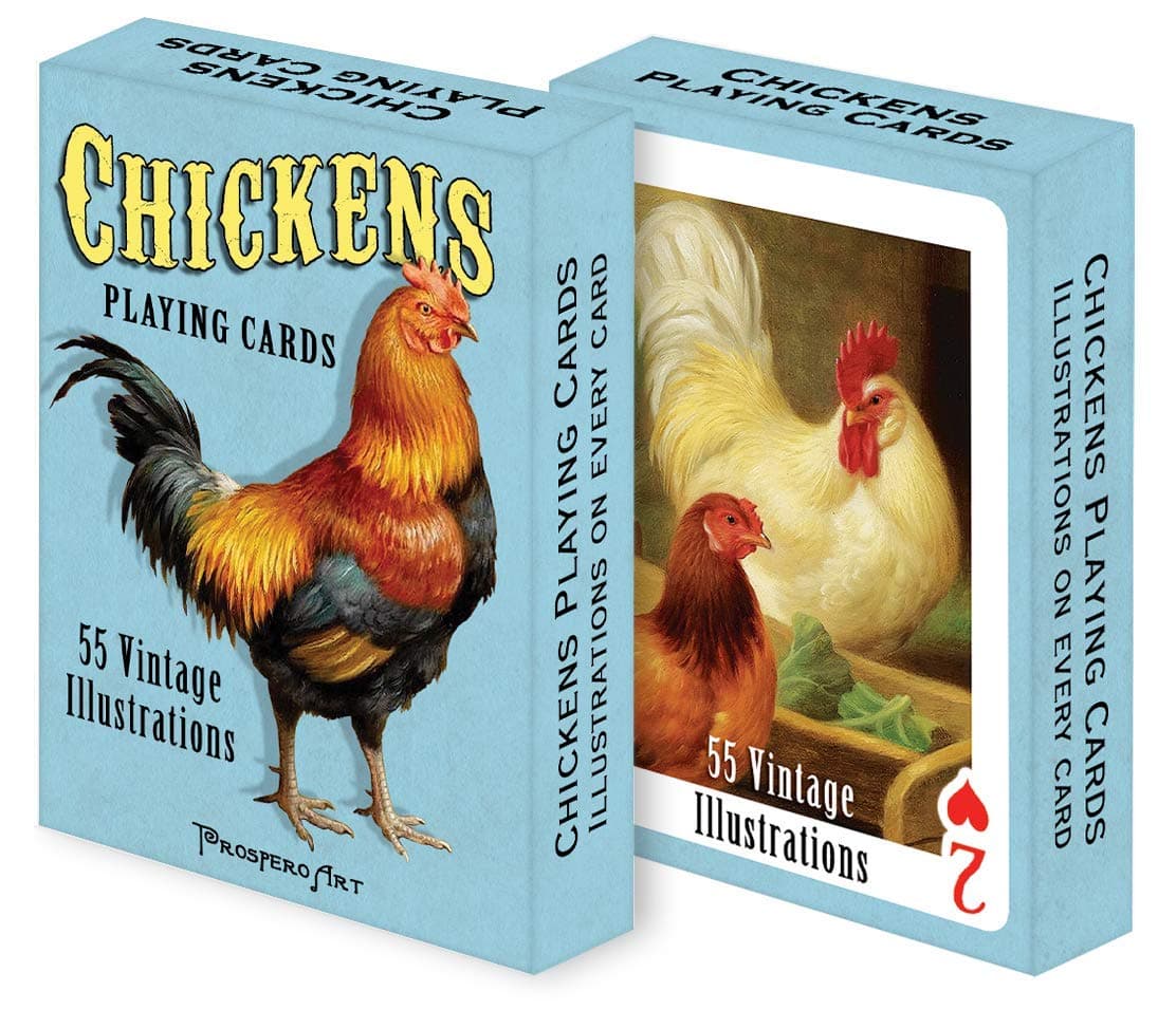 Prospero Art Chickens Playing Cards