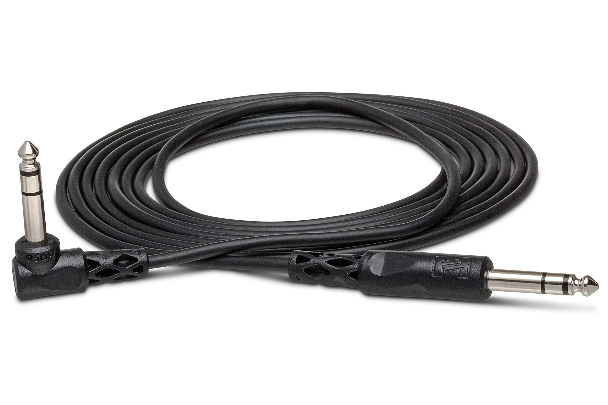 Hosa CSS-110R 1/4 Inch TRS to Right-angle 1/4 Inch TRS Balanced Interconnect Cable, 10 Feet