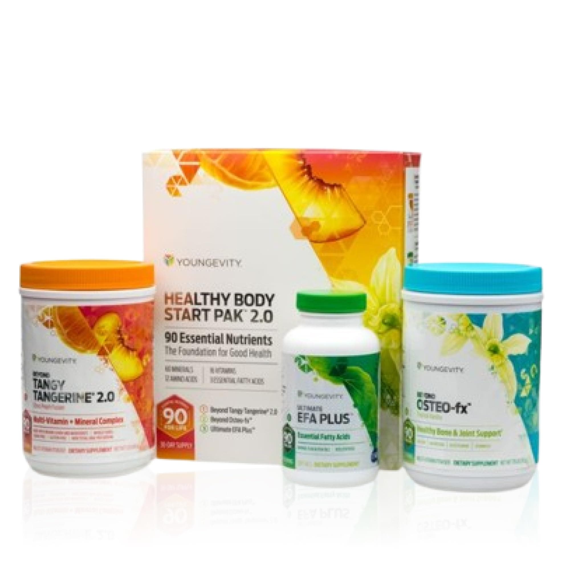 Youngevity Healthy Body Start Pak 2.0 – Complete Nutritional System with Beyond Tangy Tangerine 2.0, Ultimate EFA Plus, and Beyond Osteo-FX – Bone, Heart, Immune, and Digestive Health Support