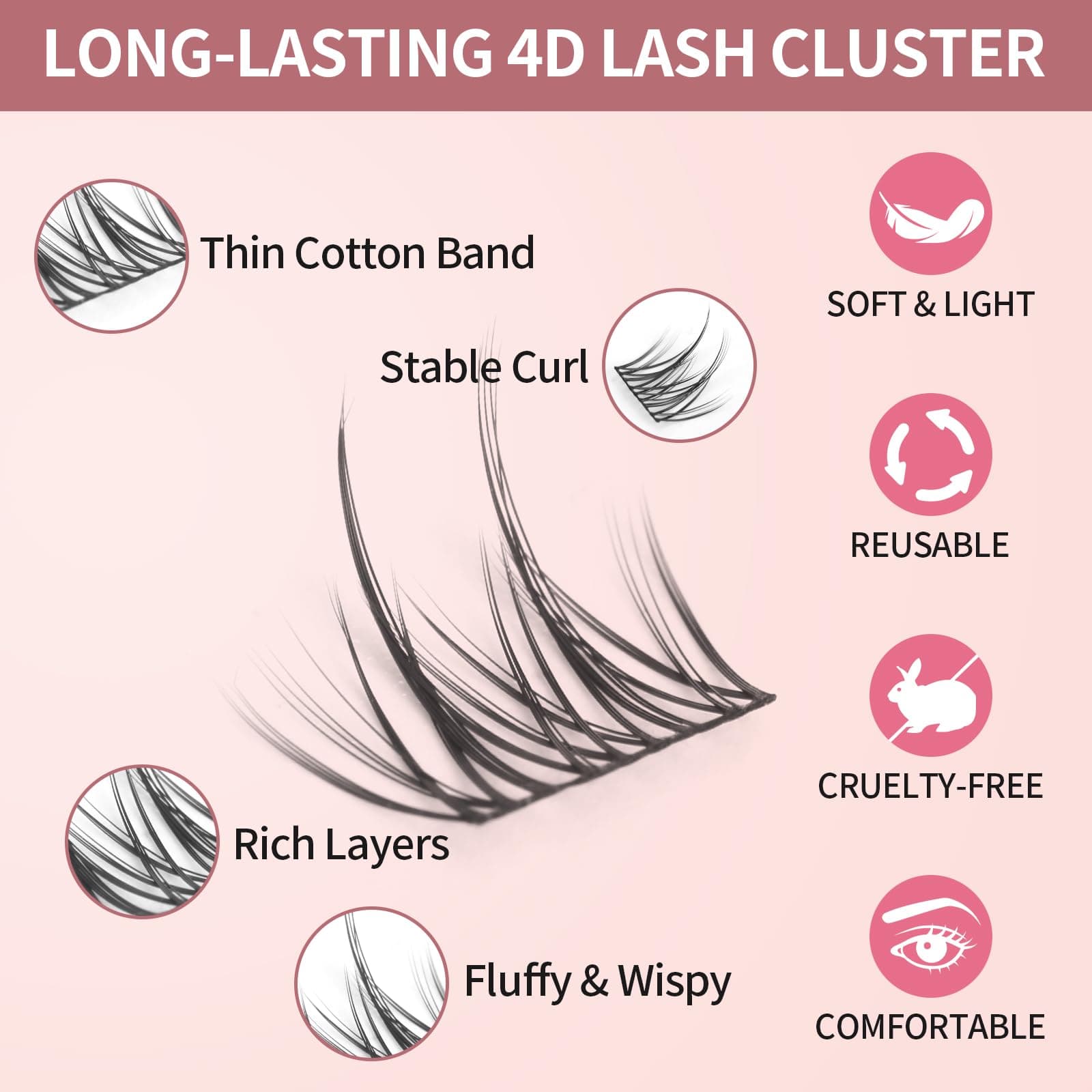 MLEN DIARY Lash Cluster DIY Eyelash Extensions 90 Clusters Lashes 10-16mm D Curl Mega Wispy Volume Individual Lashes Eyelash Clusters Extensions DIY at Home