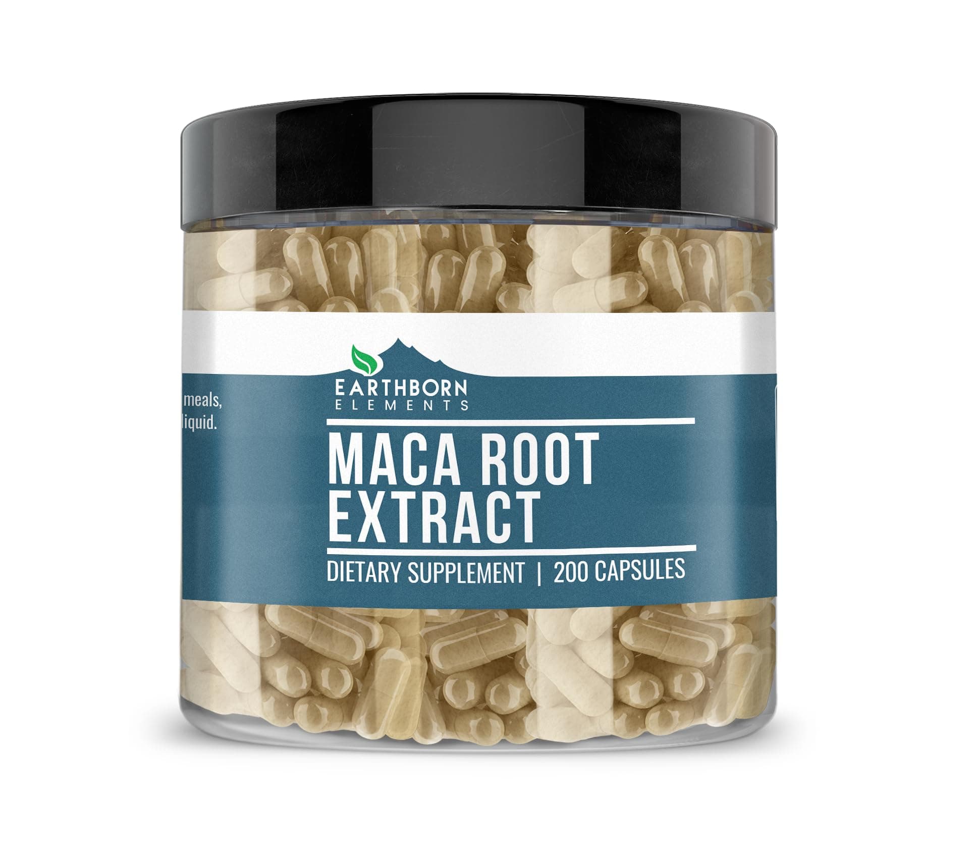Earthborn Elements Maca Root Extract 200 Capsules, Pure & Undiluted, No Additives