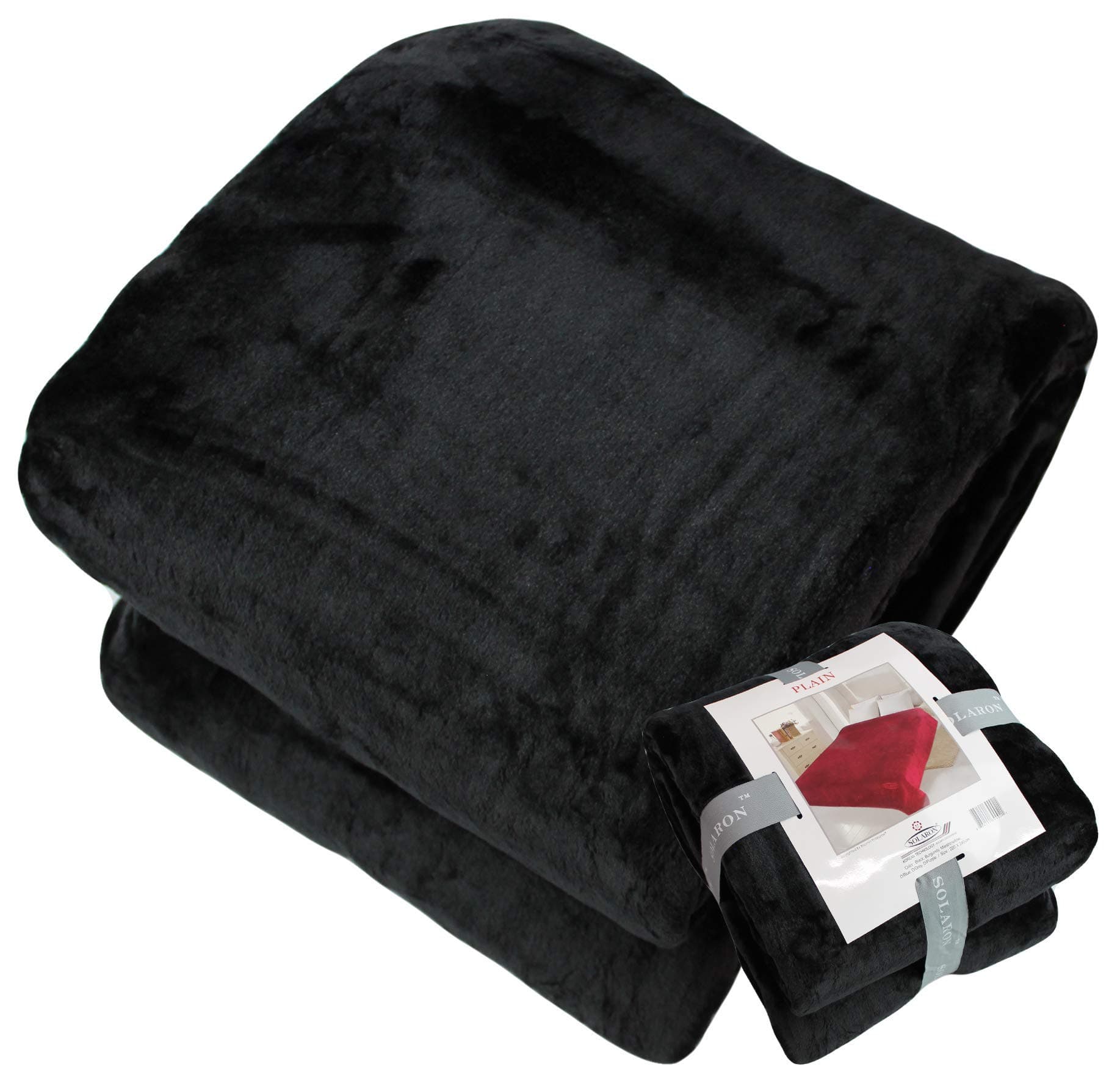 FOHOG Soft Extra Large Queen Blanket for Fall Winter Spring All Season Cozy Warm 430GSM Medium Weight Thermal Thick Flannel Fleece for Couch Bed Sofa 88 x 95 inches (Black, 2)