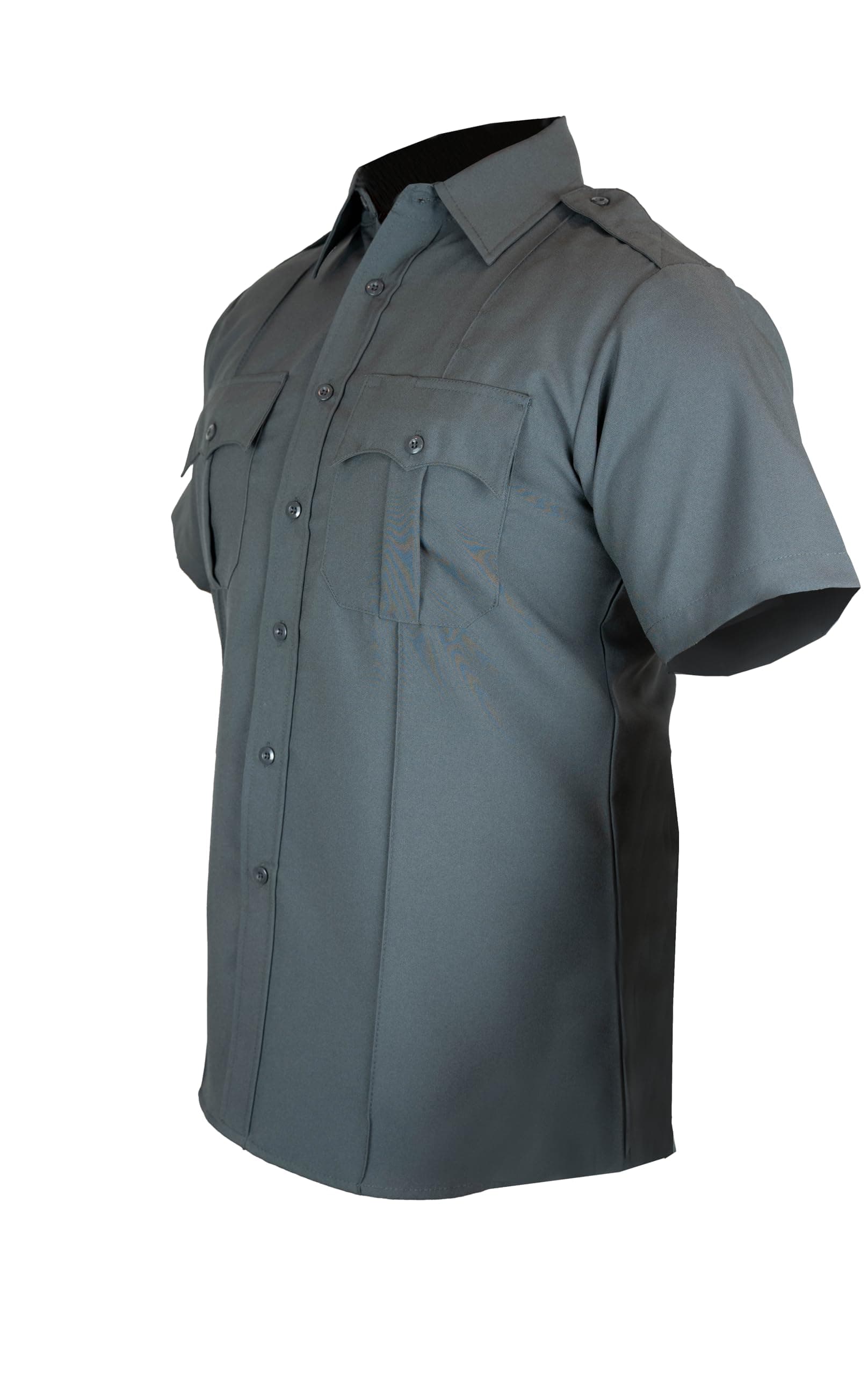 First Class 100% Polyester Short Sleeve Men's Uniform Shirt (Black)