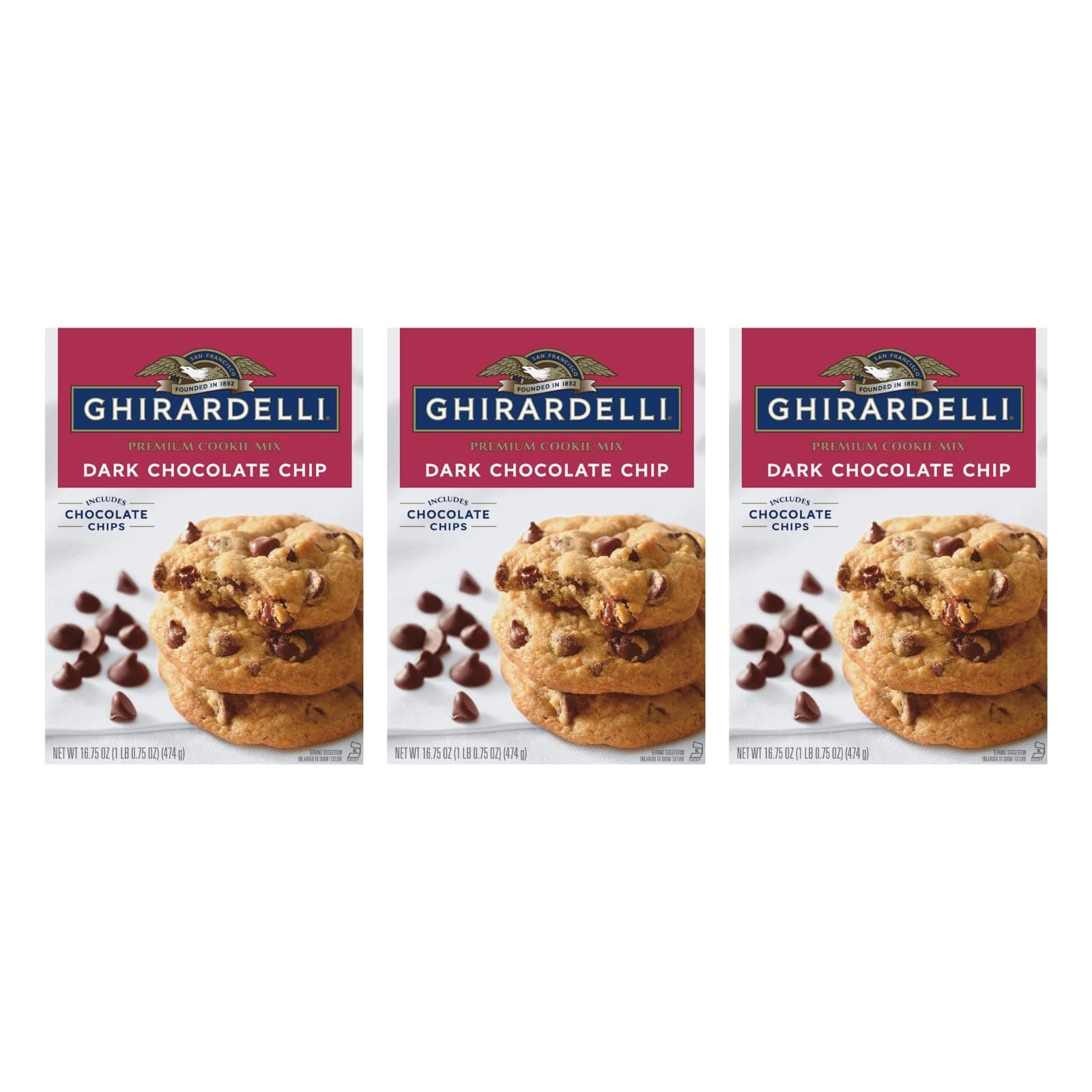 Dark Chocolate Chip Cookie Mix Brand (3 Boxes)