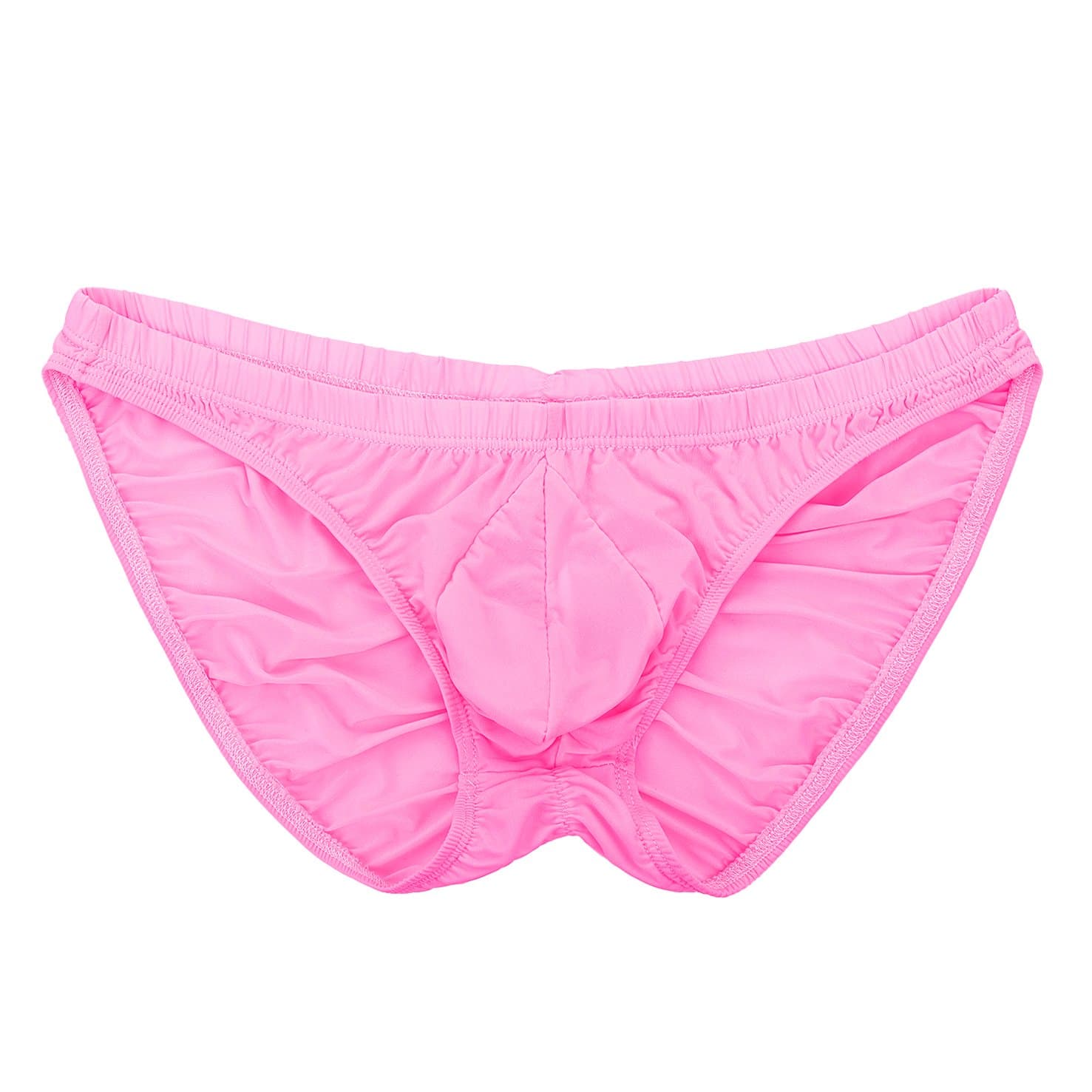 Men's Sexy Bikini Brief Elastic Silky Ruched Back Underwear Swimwear