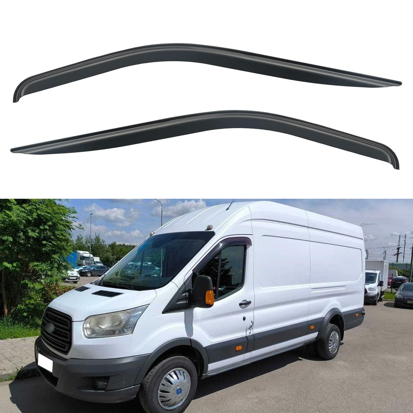 Window Visors Rain Guards Shield for Ford Transit 2014-2025, Out-Channel Window Vent Wind Deflectors Visors Shades for 14-25 Transit