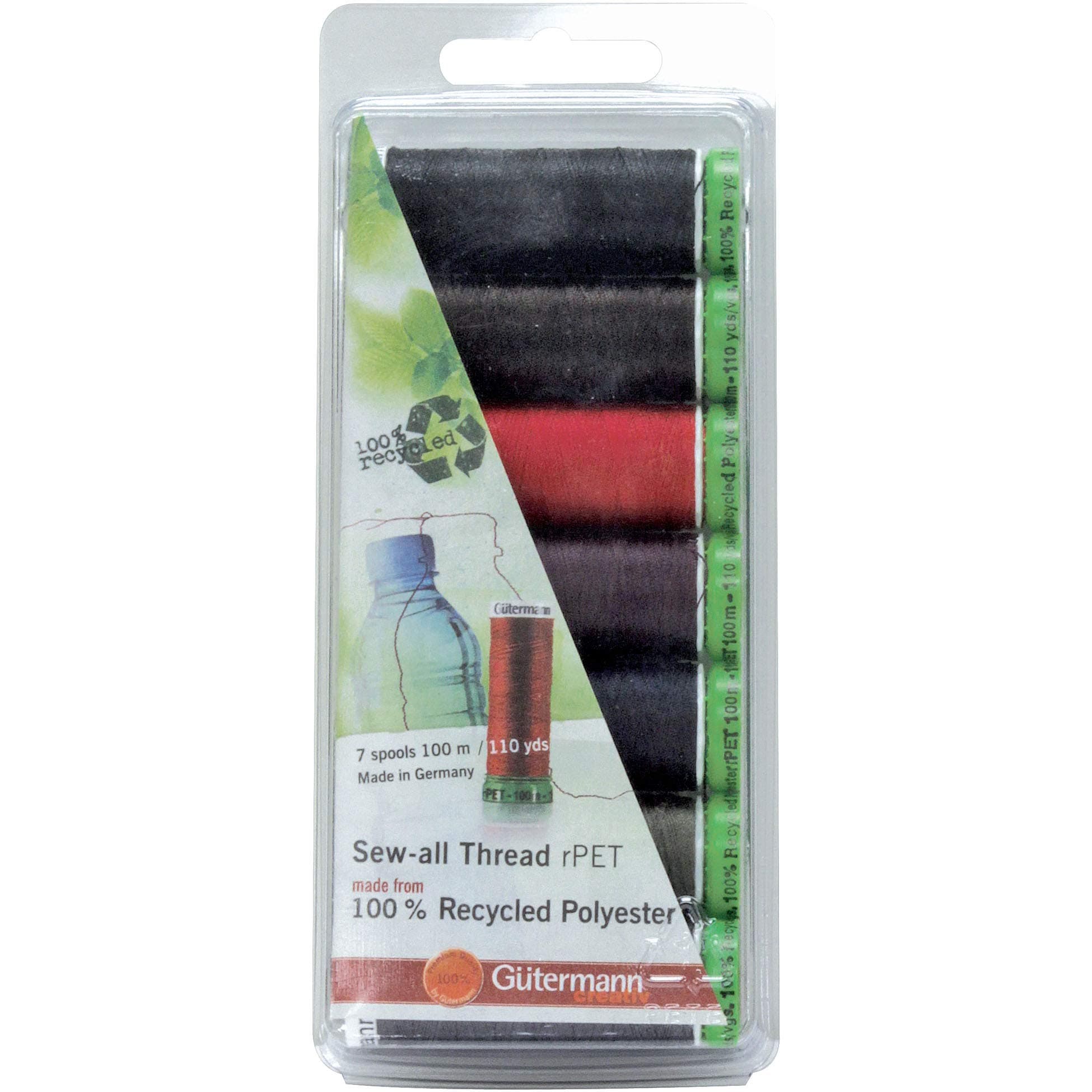 Gütermann Poly Sew All Thread r-PET 7 Spools: Col.9999/Dark
