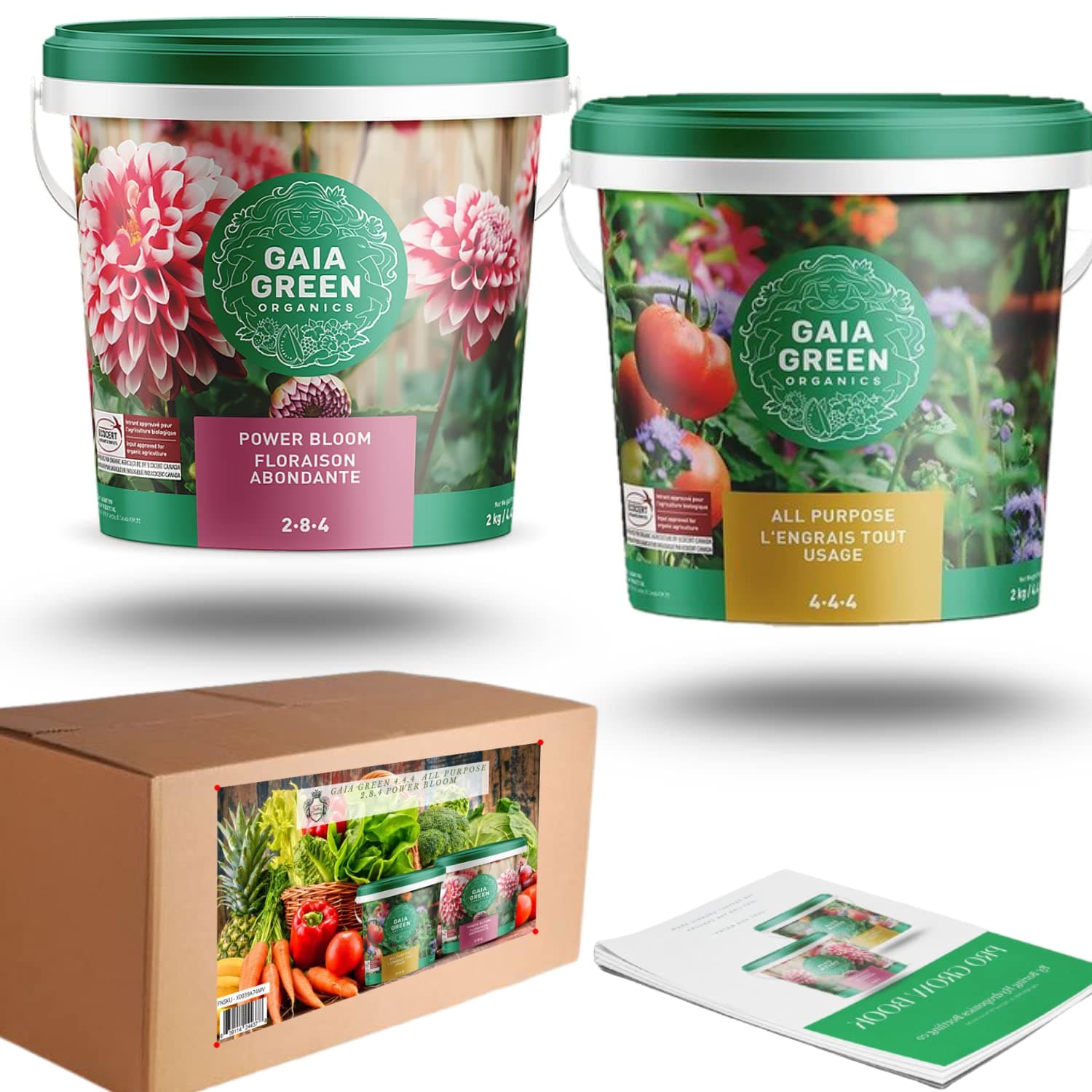 2.8.4 Power Bloom 4-4-4 All Purpose Plant Food, Organic Plant Nutrients Fertilizer. 2.2 kg Set, Pro Grow Guide Included