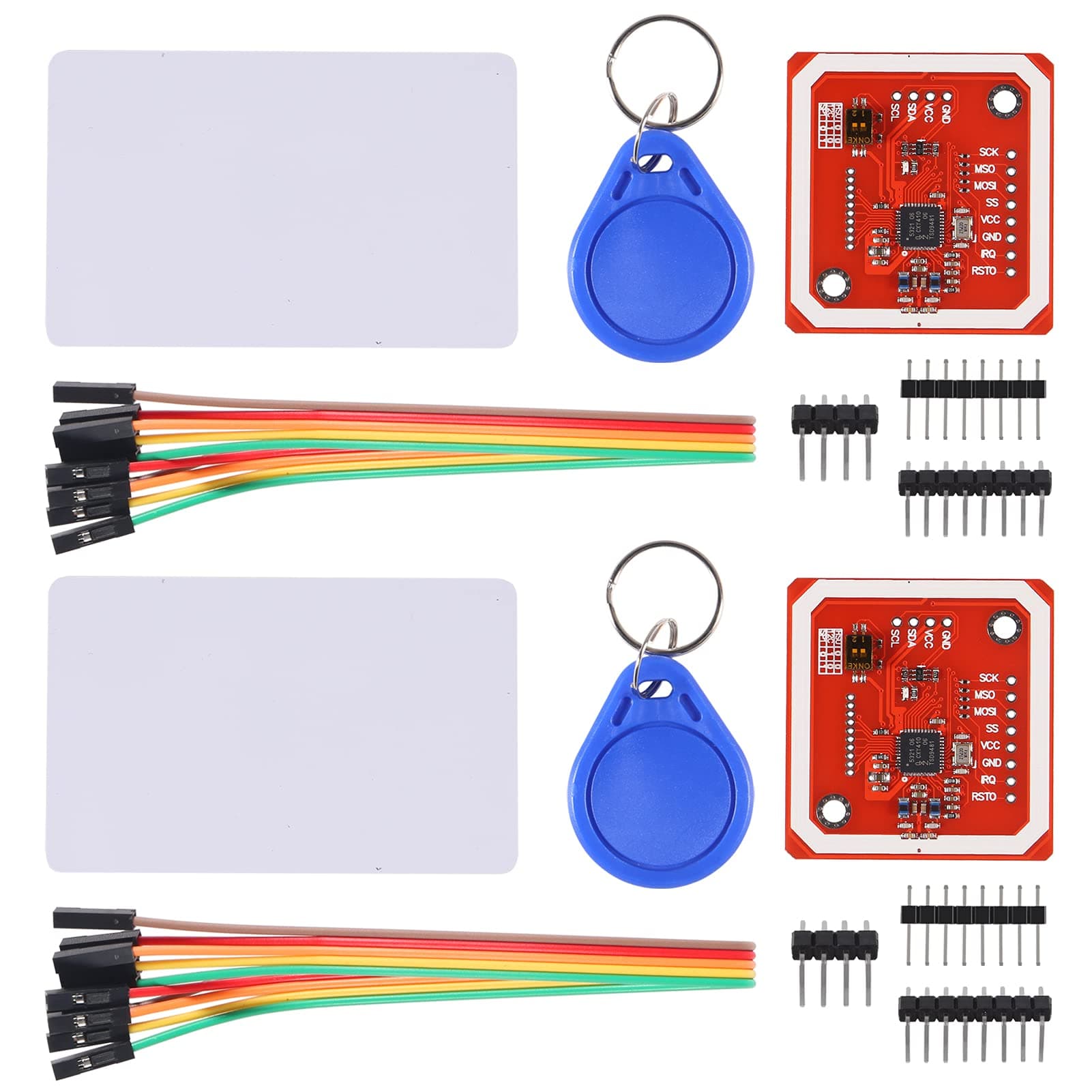2 PCS PN532 NFC NXP RFID Module V3 Kit Near Field Communication Reader Module Kit I2C SPI HSU with S50 White Card Key Card Compatible with Arduino Raspberry Pi DIY Smart Phone Android Phone