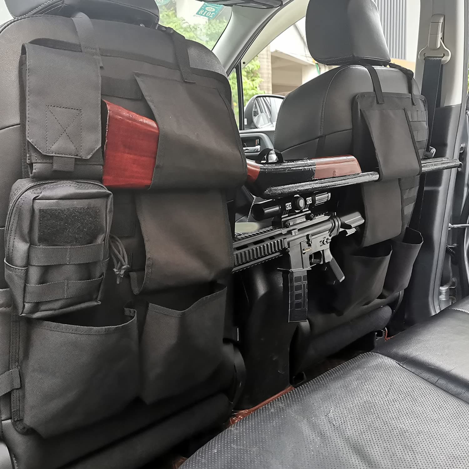 2PCS Truck Gun Rack Car Seat Back Organization Molle Panel Automotive Pickup Rifle Shotgun Holder for Hunting