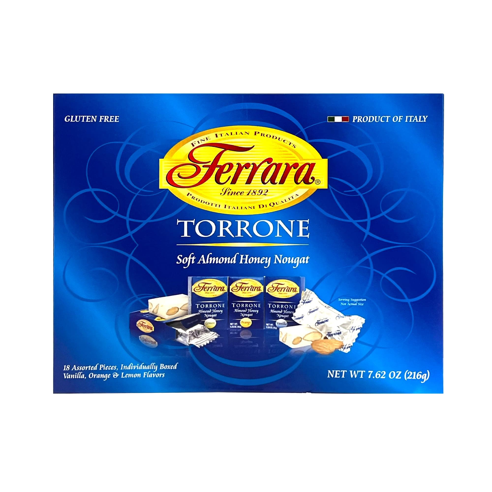 Ferrara Torrone Nougat Candy, 18 Assorted Pieces () NET WT 7.62 216g