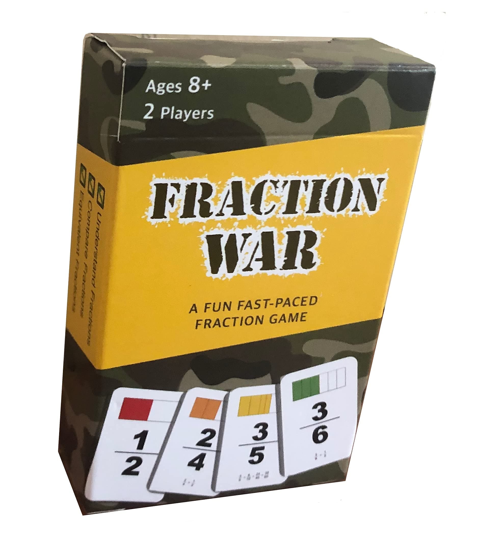 Fraction War Fun Math Game to Learn, Compare and Simplify Fractions for 2nd to 5th Grade (1 Pack) - Standard Edition