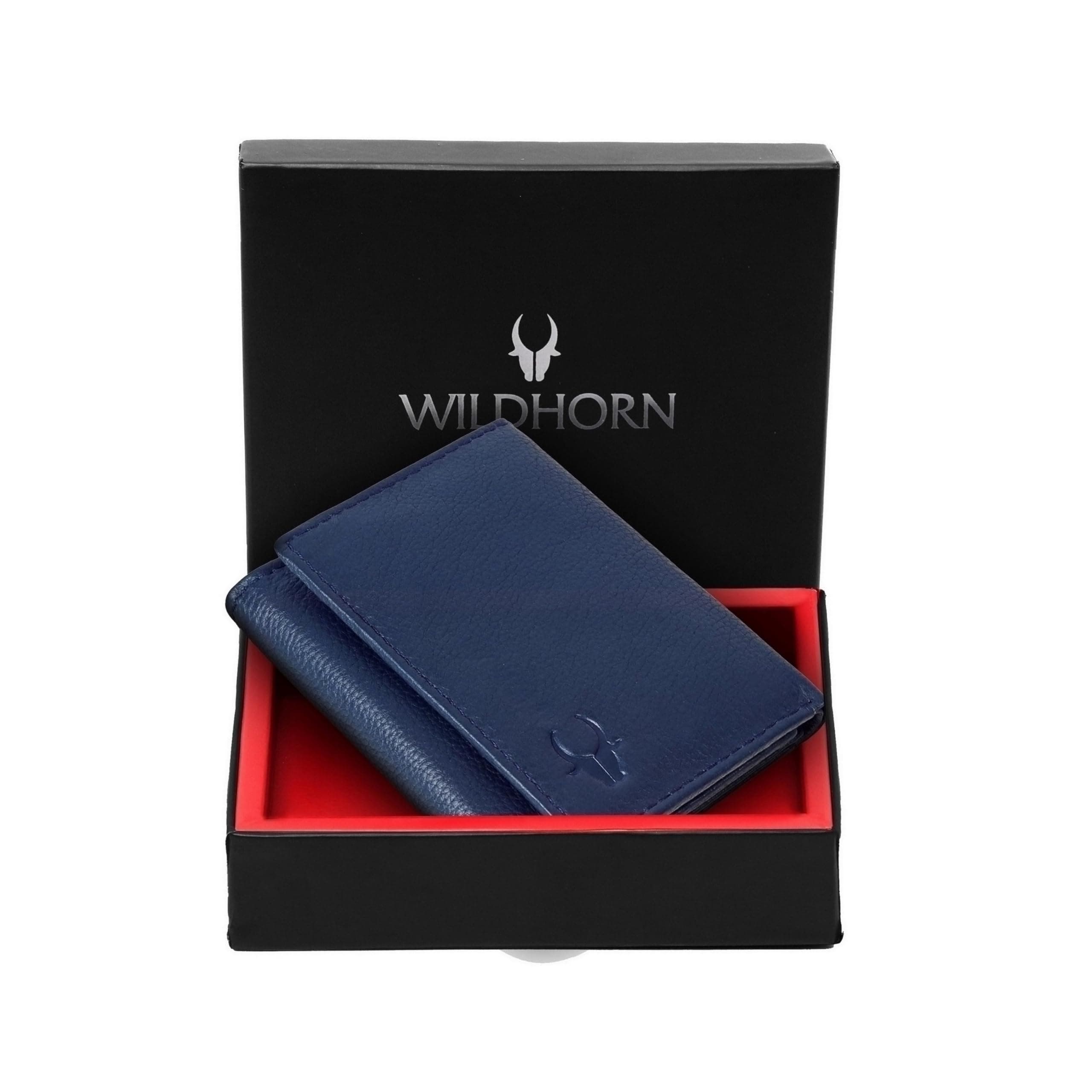 Rfid Protected Leather Wallet For Men, Blue