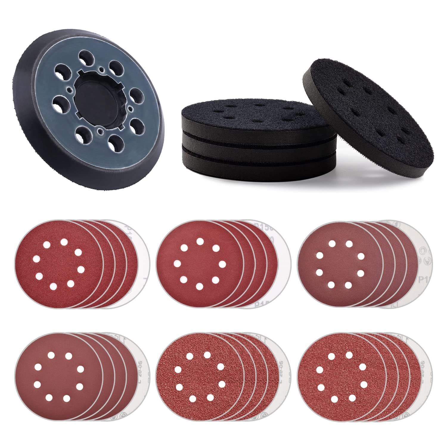 NYXCL 5 inch 8 Hole Hook & Loop Sanding Disc Backing Pads for DWE64233 & N329079 Orbital Sander Replacement Pad