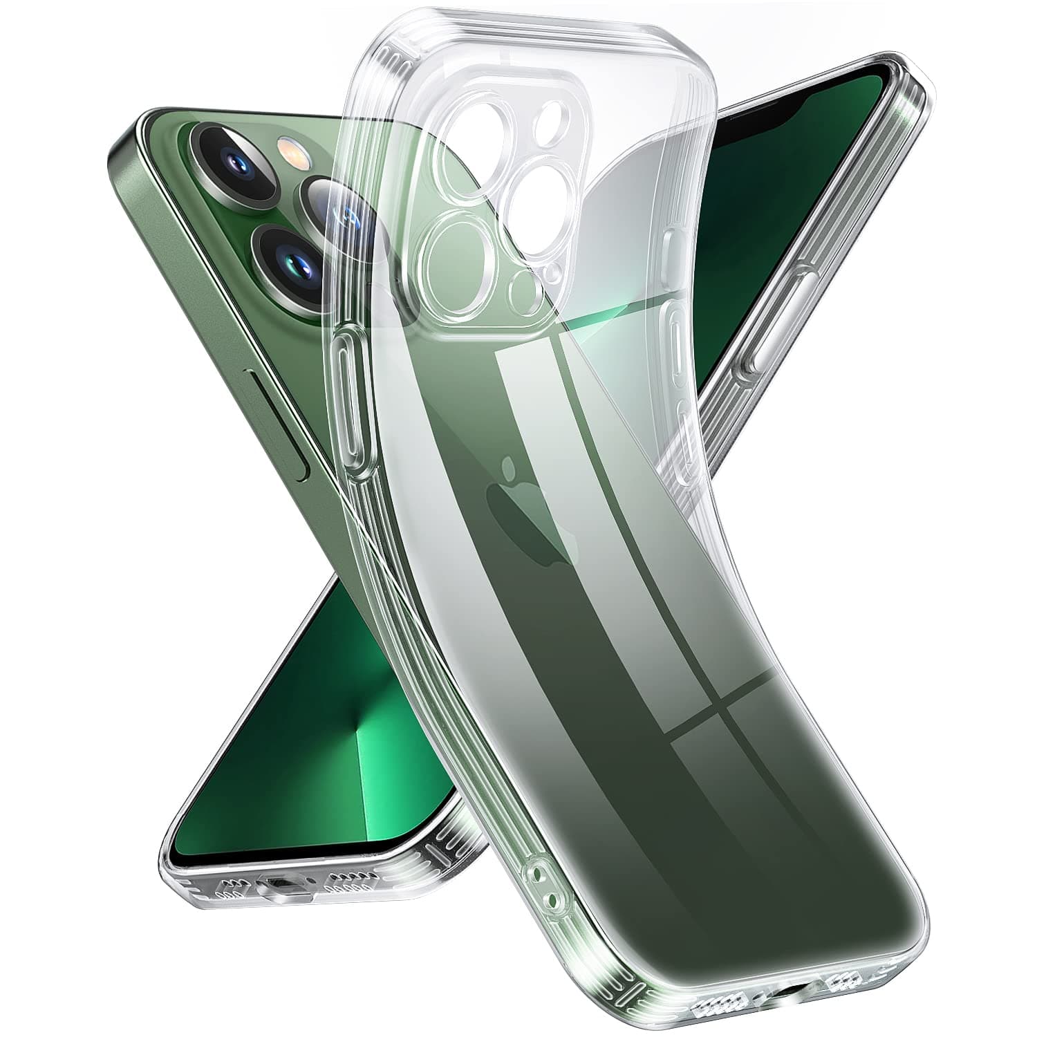 Supdeal Crystal Clear Case for iPhone 13 Pro Max, [Never Yellow] [Camera Protection], Thin Slim Fit Transparent Soft Silicone Phone Protective Case Cover, 6.7 Inch, Transparent