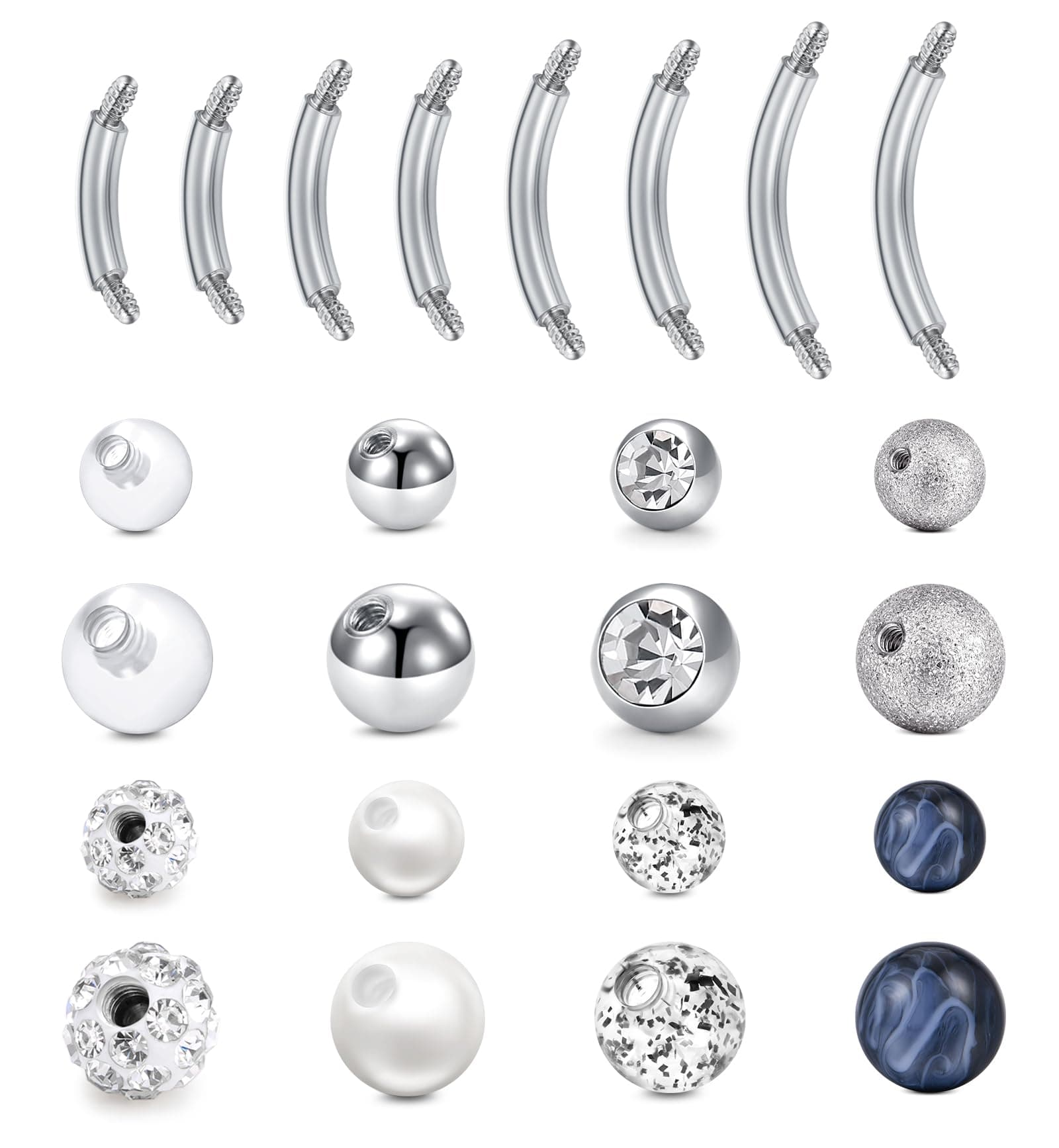 Short Belly Button Ring Short Bar Belly Button Rings Surgical Stainless Steel Belly Ring 6mm Belly Button Rings Short Bar 1/4"