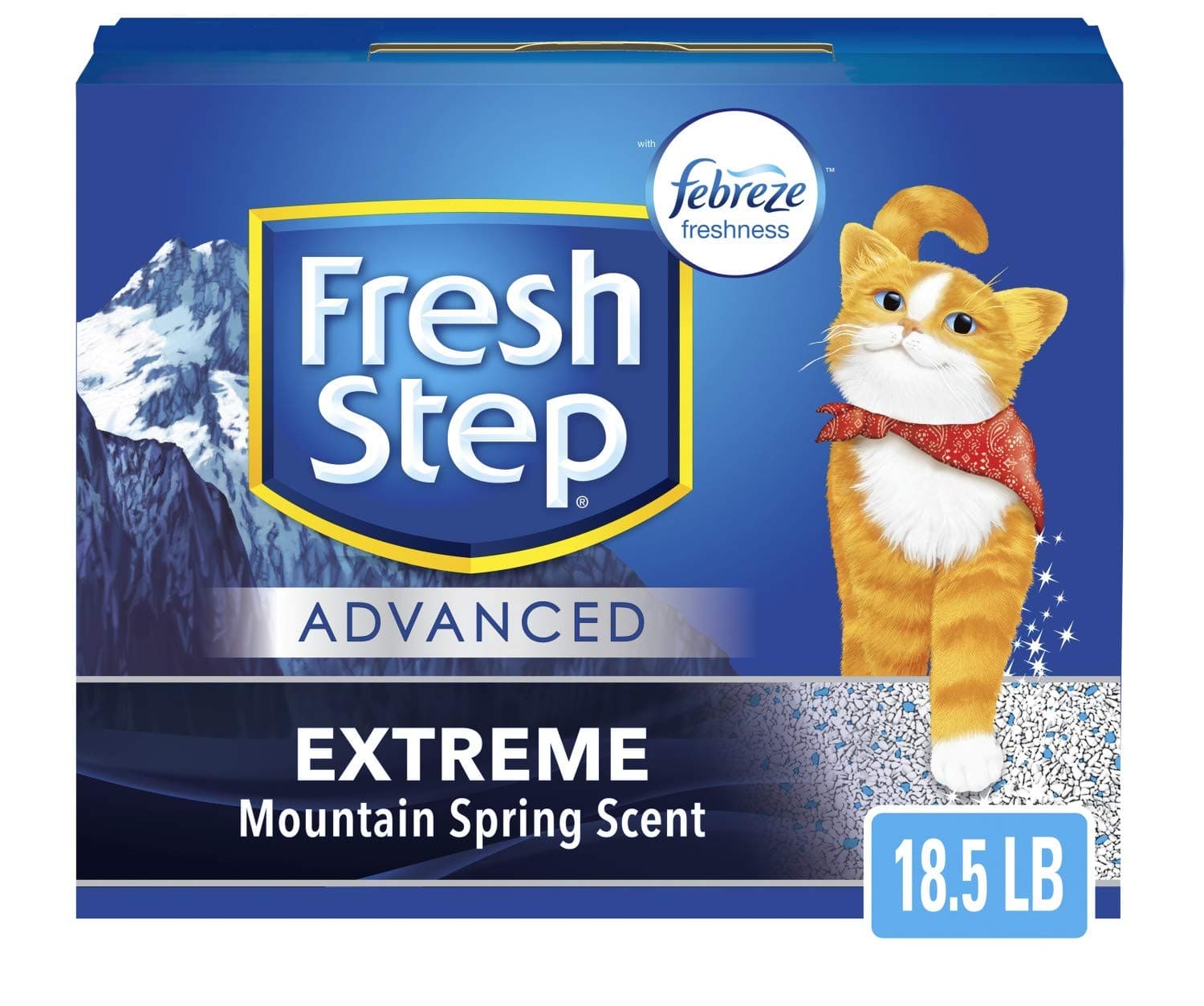 Fresh StepAdvanced Extreme Clumping Cat Litter with Odor Control - Mountain Spring Scent, 18.5 lb (Package May Vary)