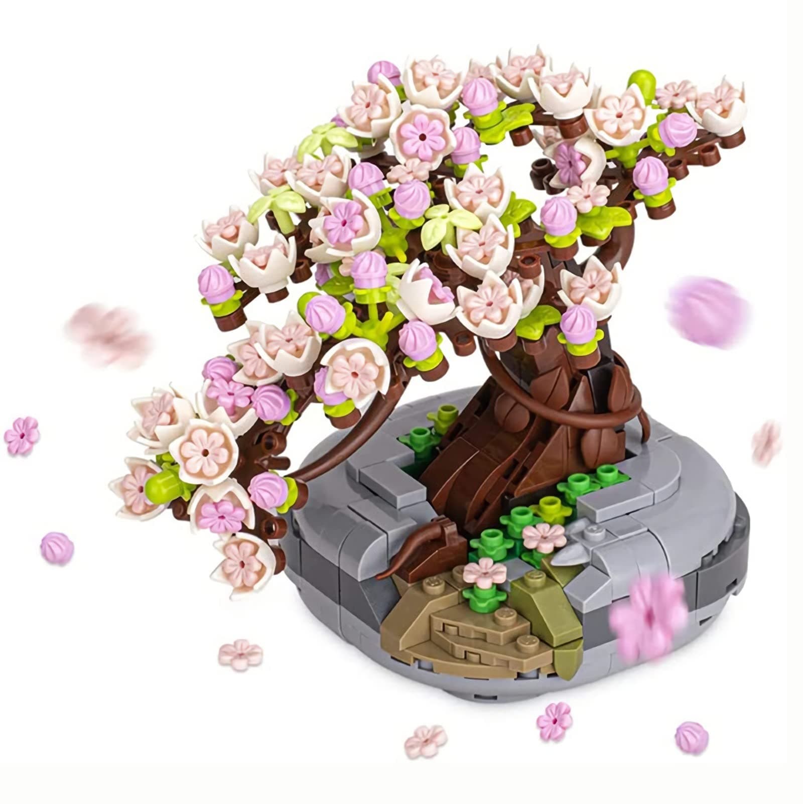 Cherry Bonsai Tree Building Sets for Girls, MAKINGTEC Mini Building Blocks of Cherry Blossom Bonsai Tree kit,426pcs Mini Bricks Sakura House, Good Gift Choice for Kids 3+