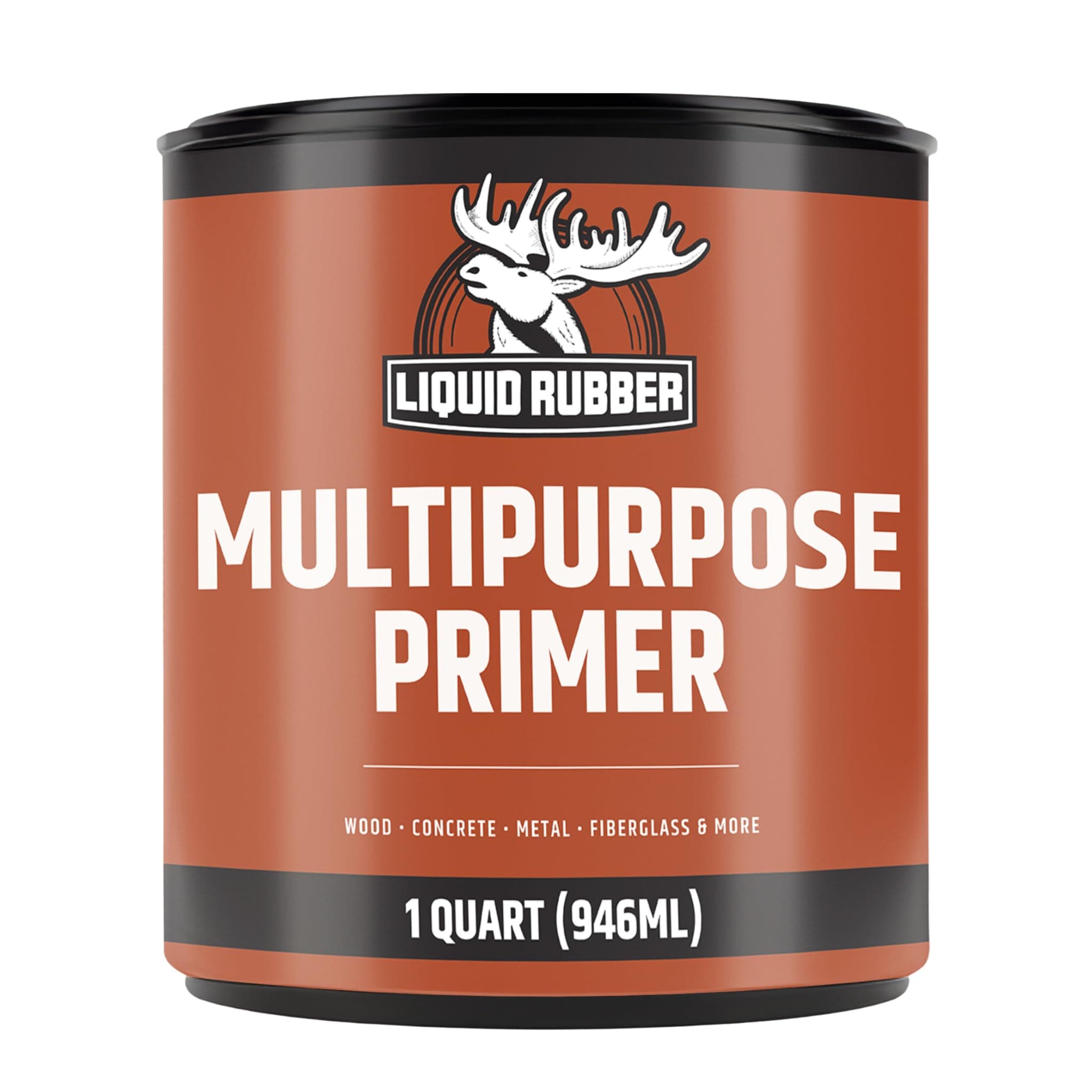 Liquid Rubber Multi-Purpose Primer - Use on Concrete and Wood, Water-Based Non-Toxic and Fast Drying, Easy to Apply, 1 Quart