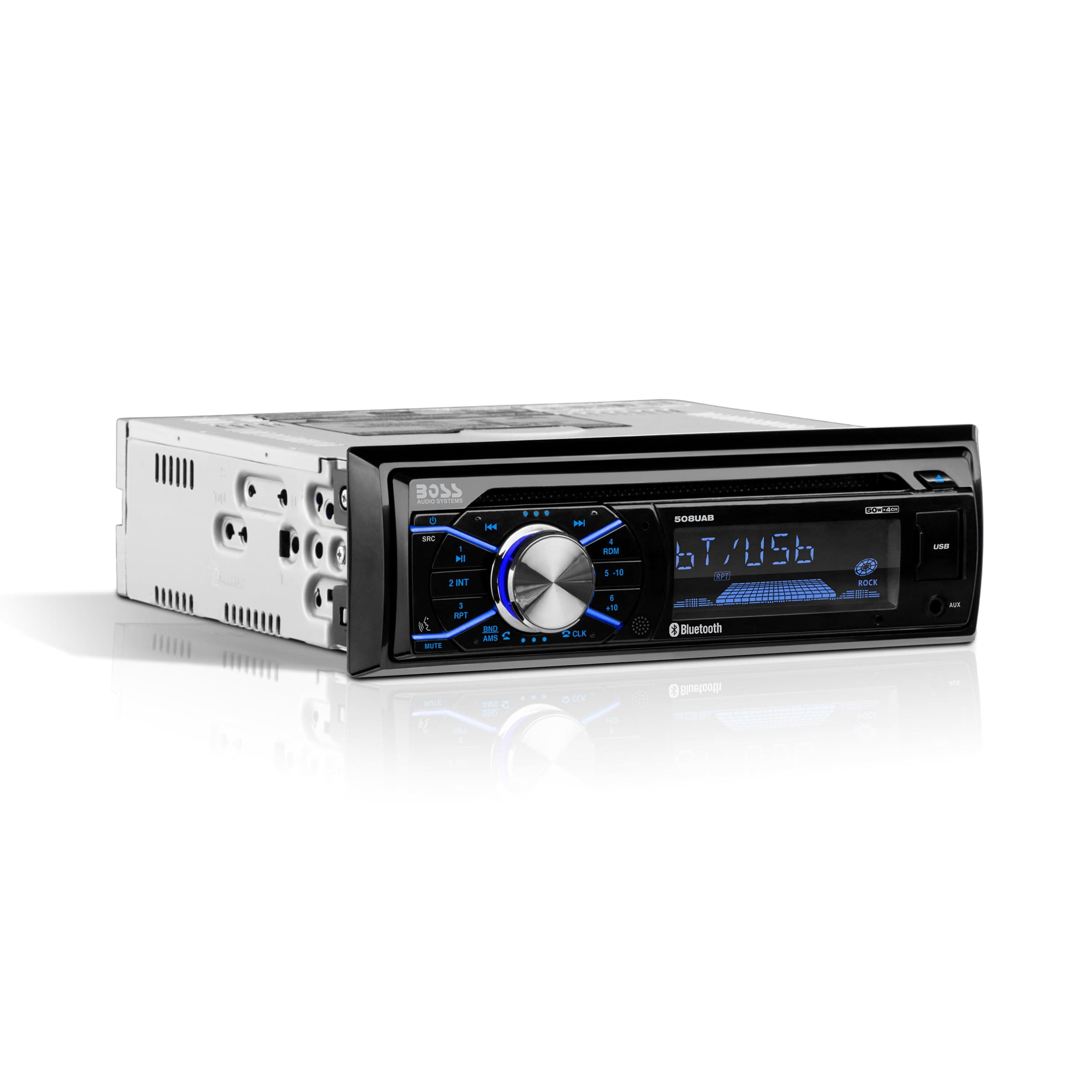 508UAB Car Stereo - Single Din, Bluetooth, CD Player, AM/FM Radio Receiver, Aux-in, USB, Built-in Microphone